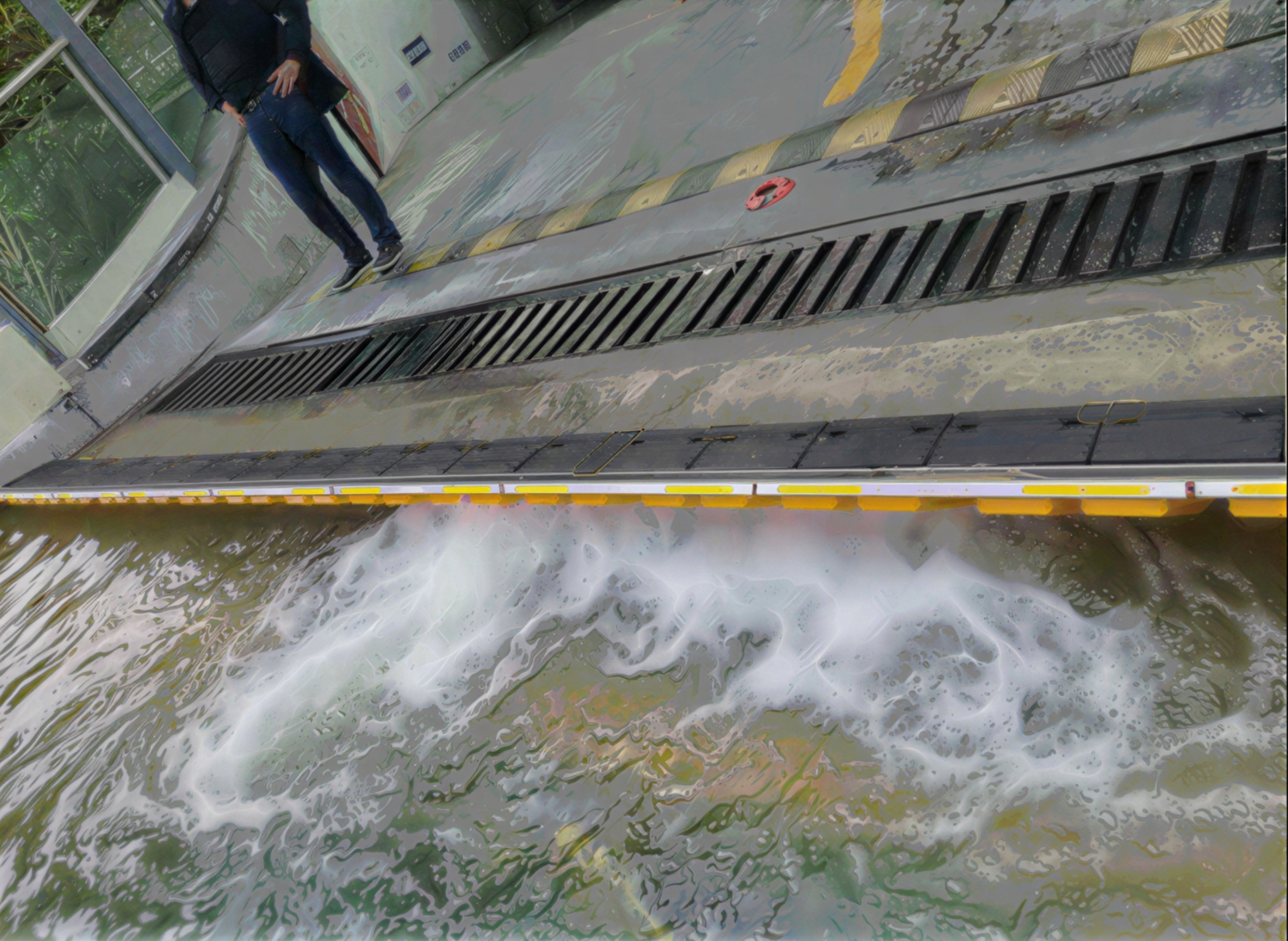 Automatic raising flood barrier being tested (Copy)
