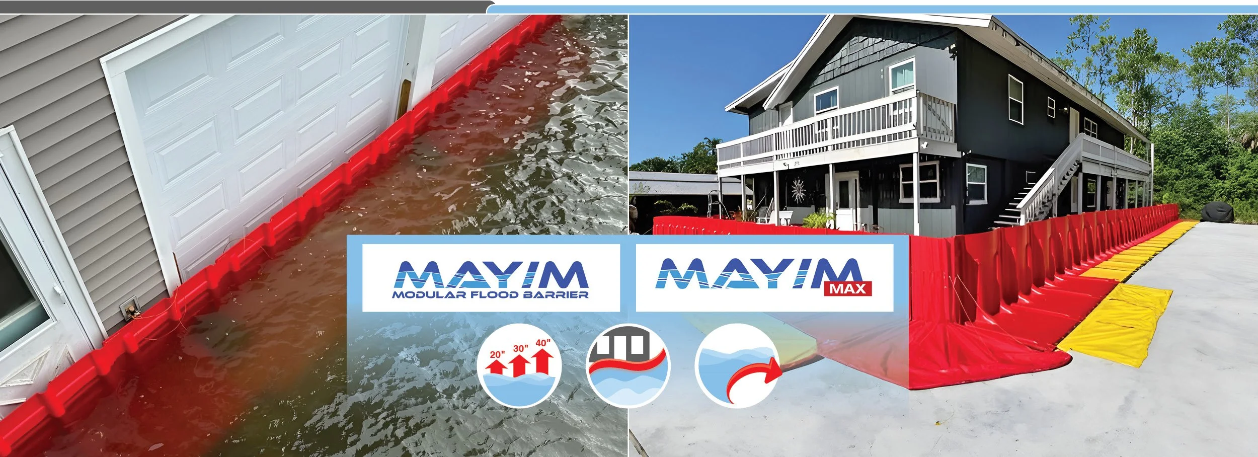 temporary l-shape flood barriers