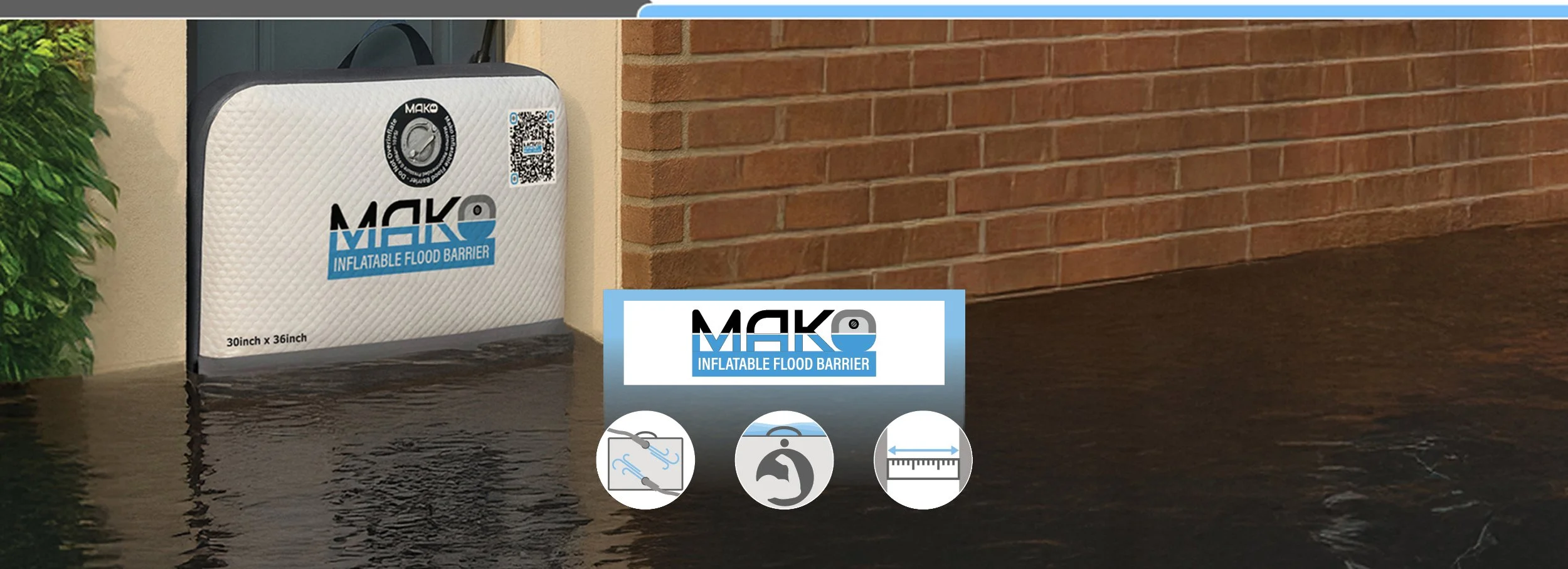 MAKO Pressurized Inflatable Flood Barrier for Openings