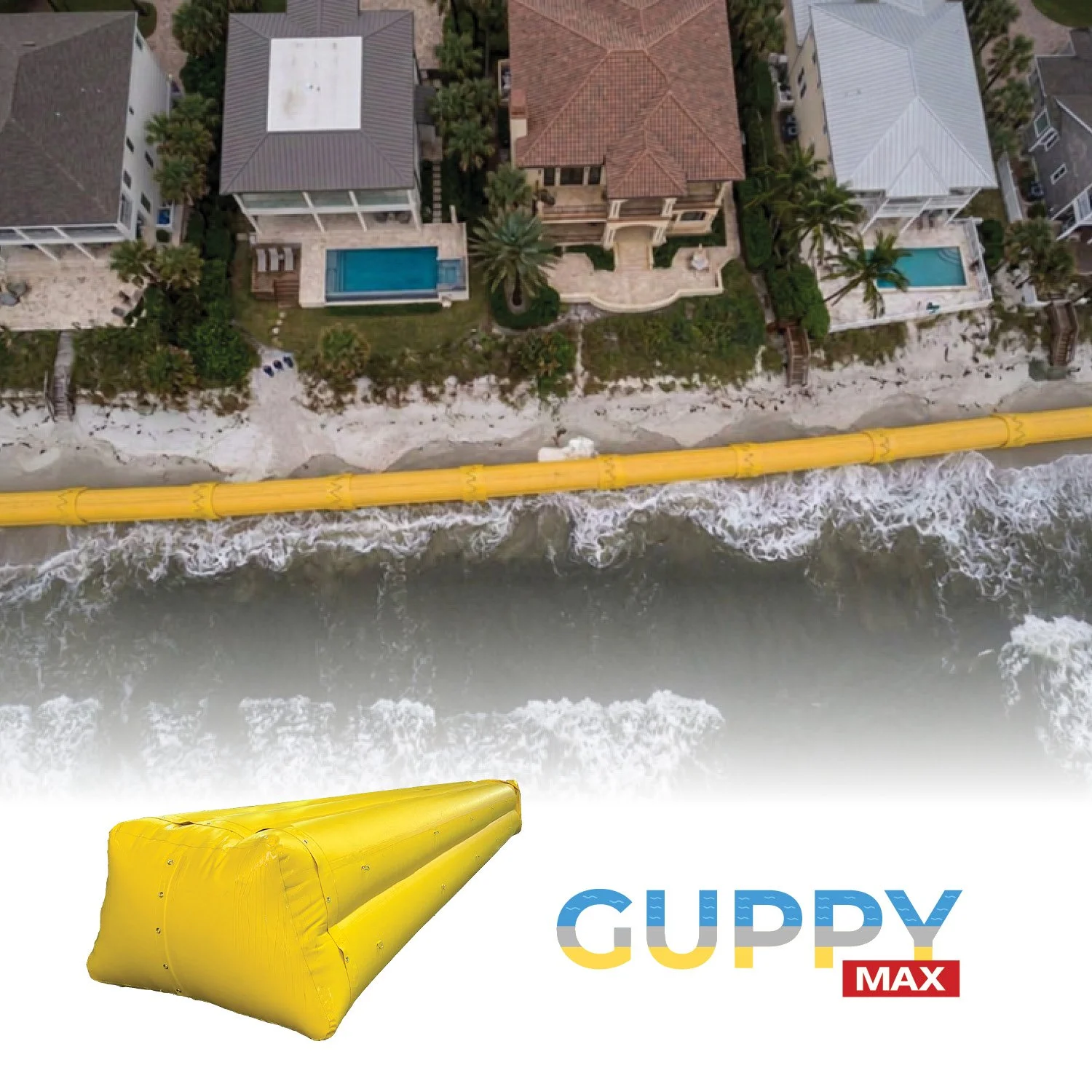 Guppy MAX Extra Large Water Filled Flood Barrier for Florida Coastal Protection