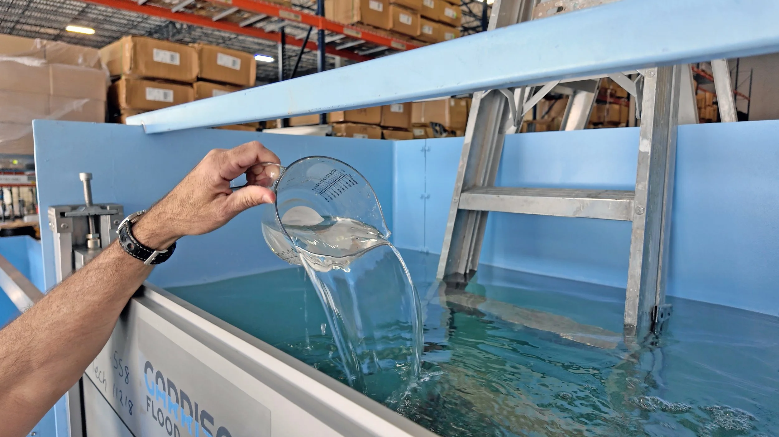 flood barrier water test