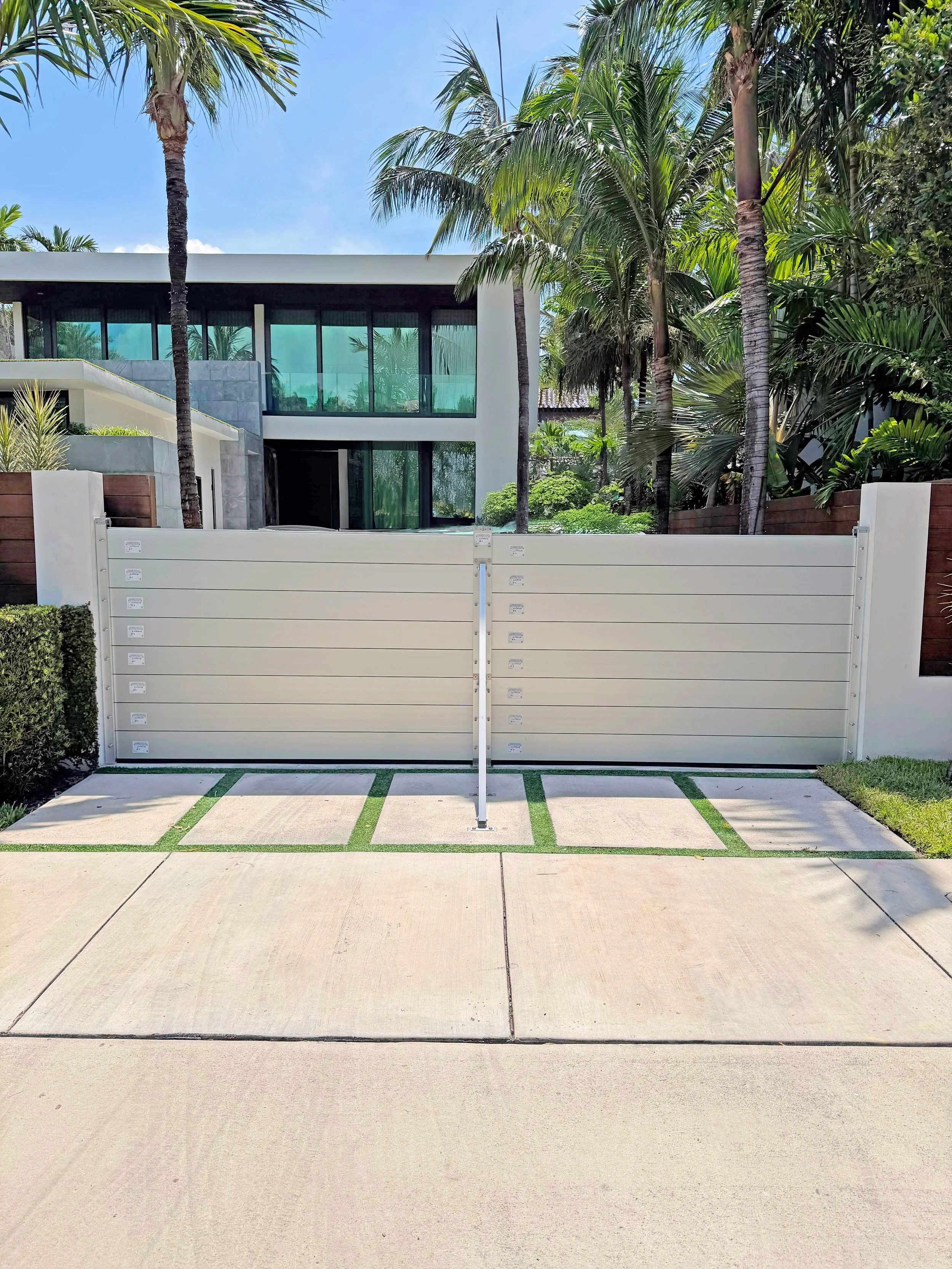 custom aluminum flood barrier for driveway protection