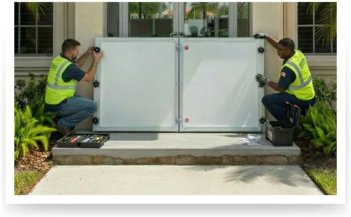 Florida flood barrier installation