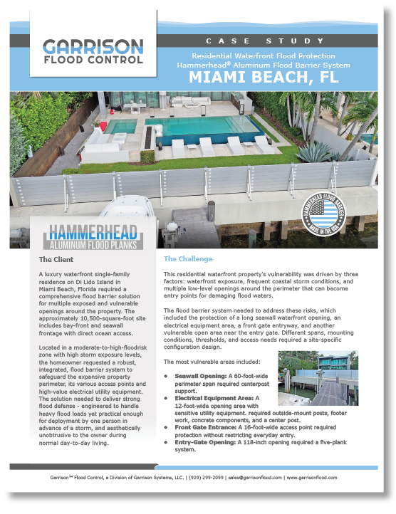 Miami Beach, FL Waterfront Home Flood Mitigation Case Study