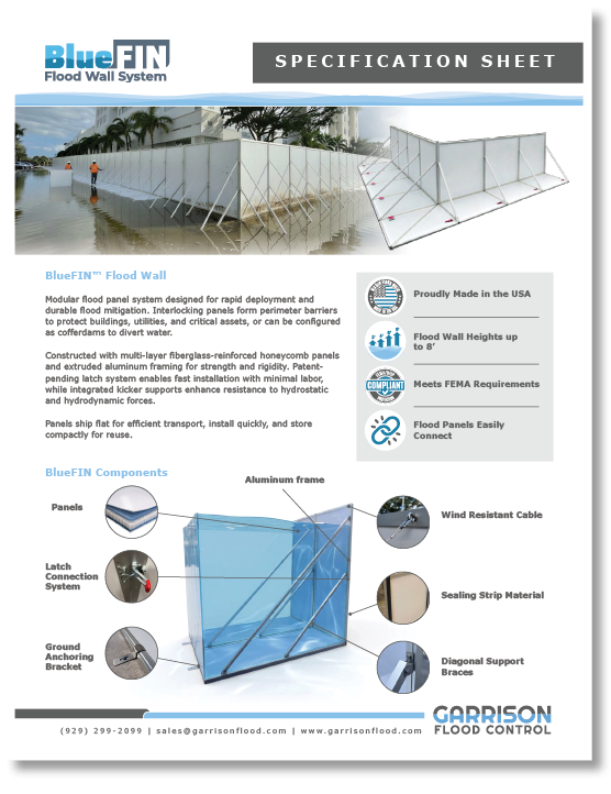 BlueFIN Flood Panels Specification Sheet