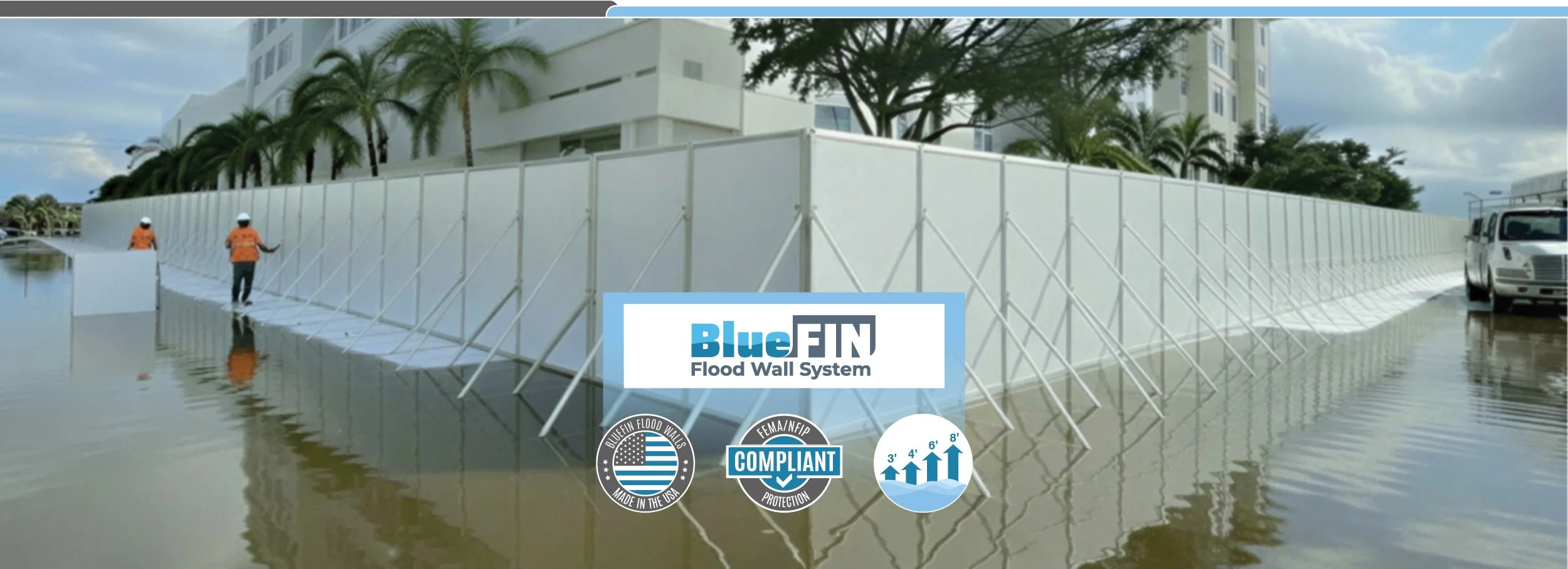 BlueFIN Flood Barrier for Property Perimeter Protection