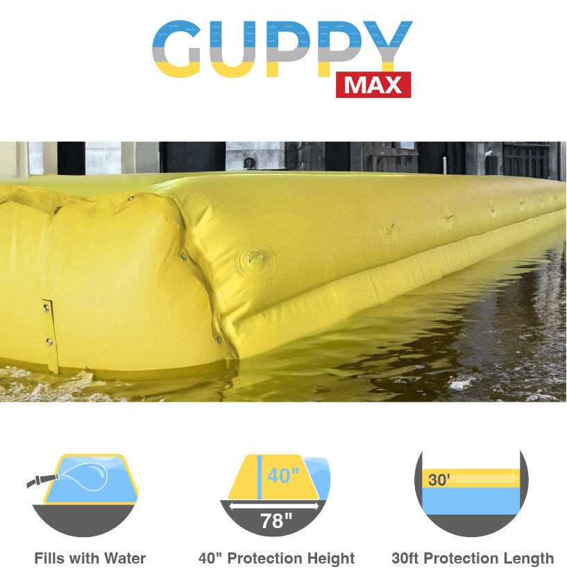 Guppy™ MAX Large-Scale Water Filled Flood Tube Barrier