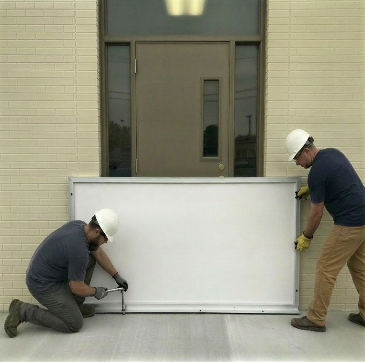 Anchoring flood panels to opening
