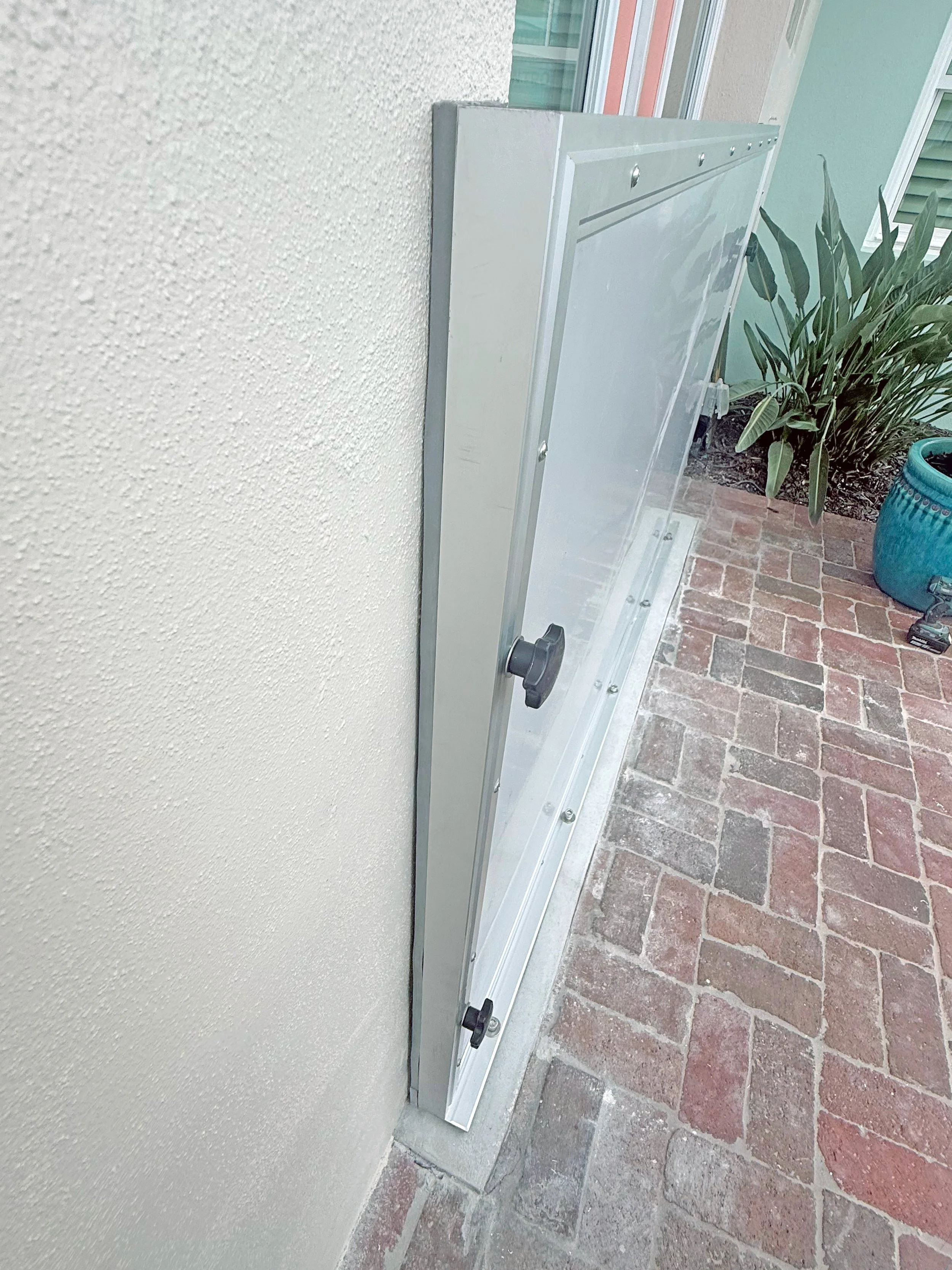 FRP flood panel doorway protection