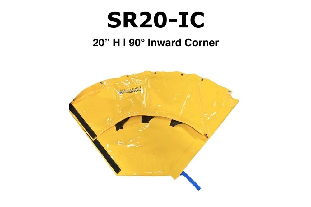 20" H Inward Corner 90 Degree Unit - The Stingray™ Self Rising Water Dam