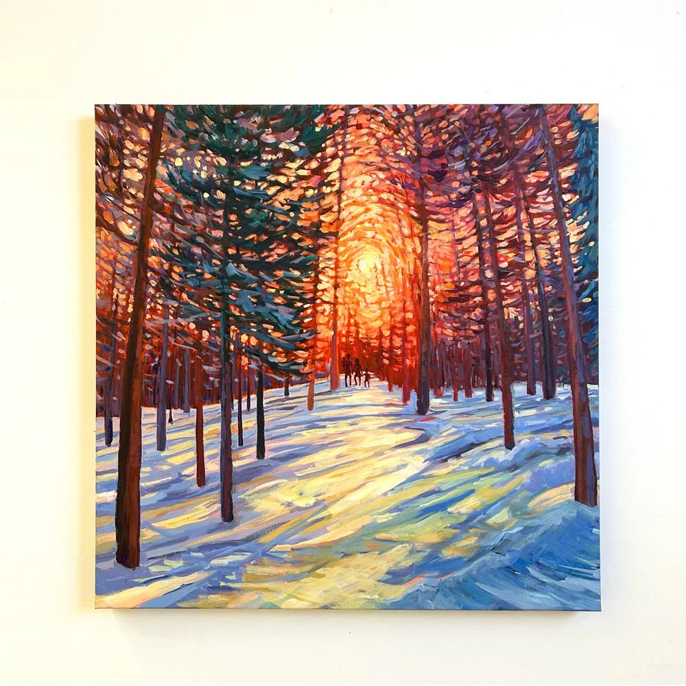 "Into the Sun", 2025
acrylic on canvas, 20" x 20" | commission for residence