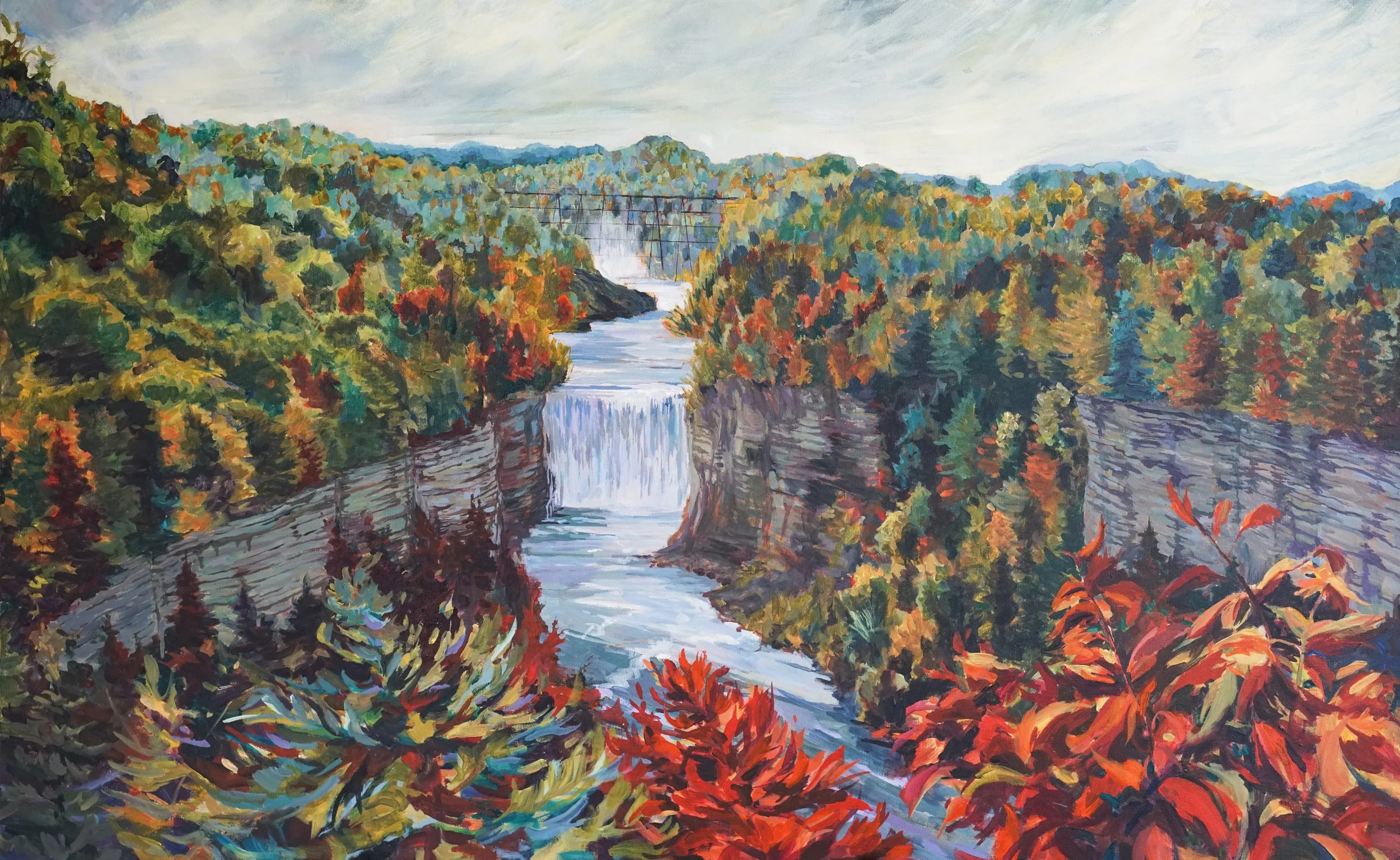 "Letchworth", 2024
acrylic on canvas, 30" x 48" | commission for residence