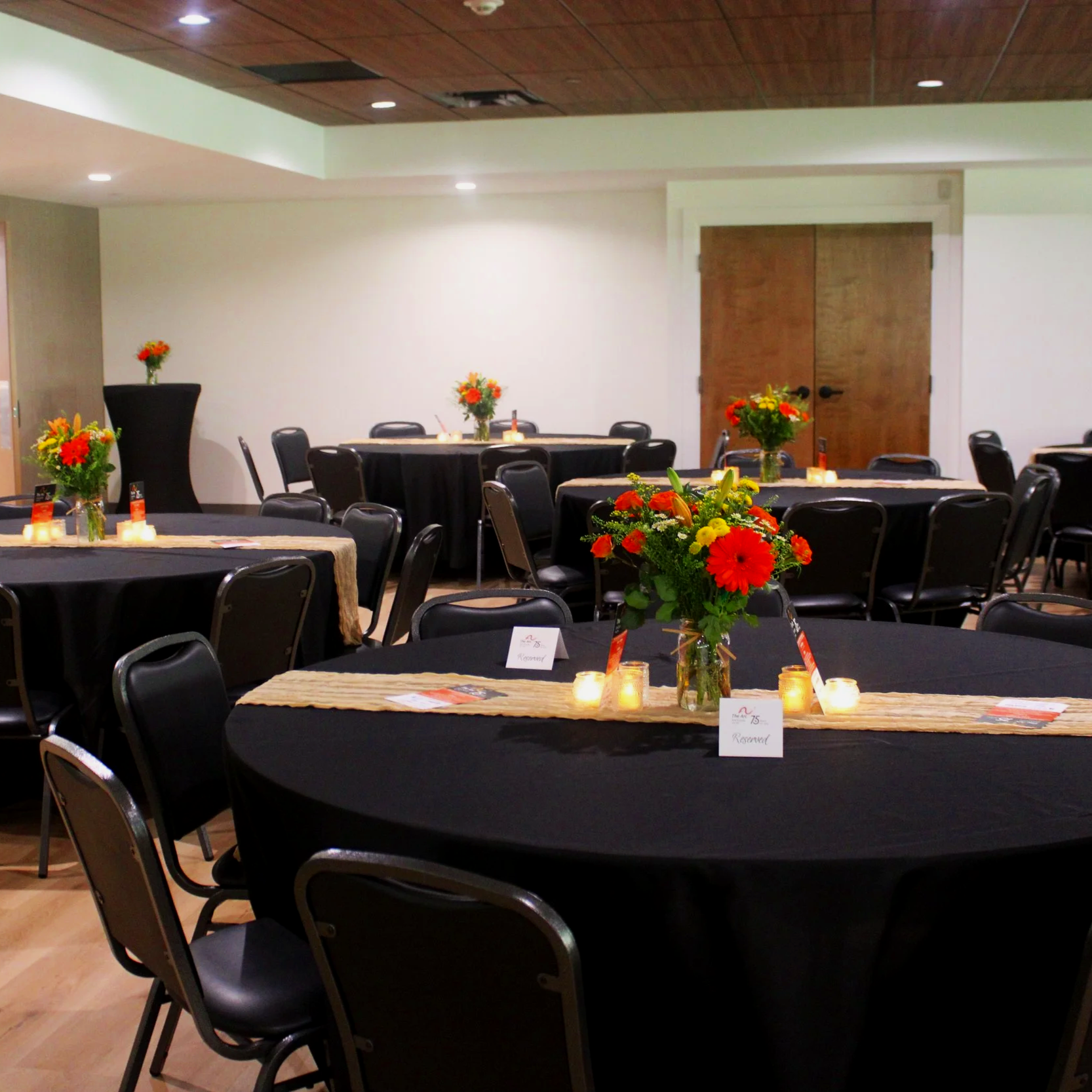 decorated tables for events in our banquet rooms