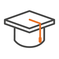 Graduation cap with a tassel