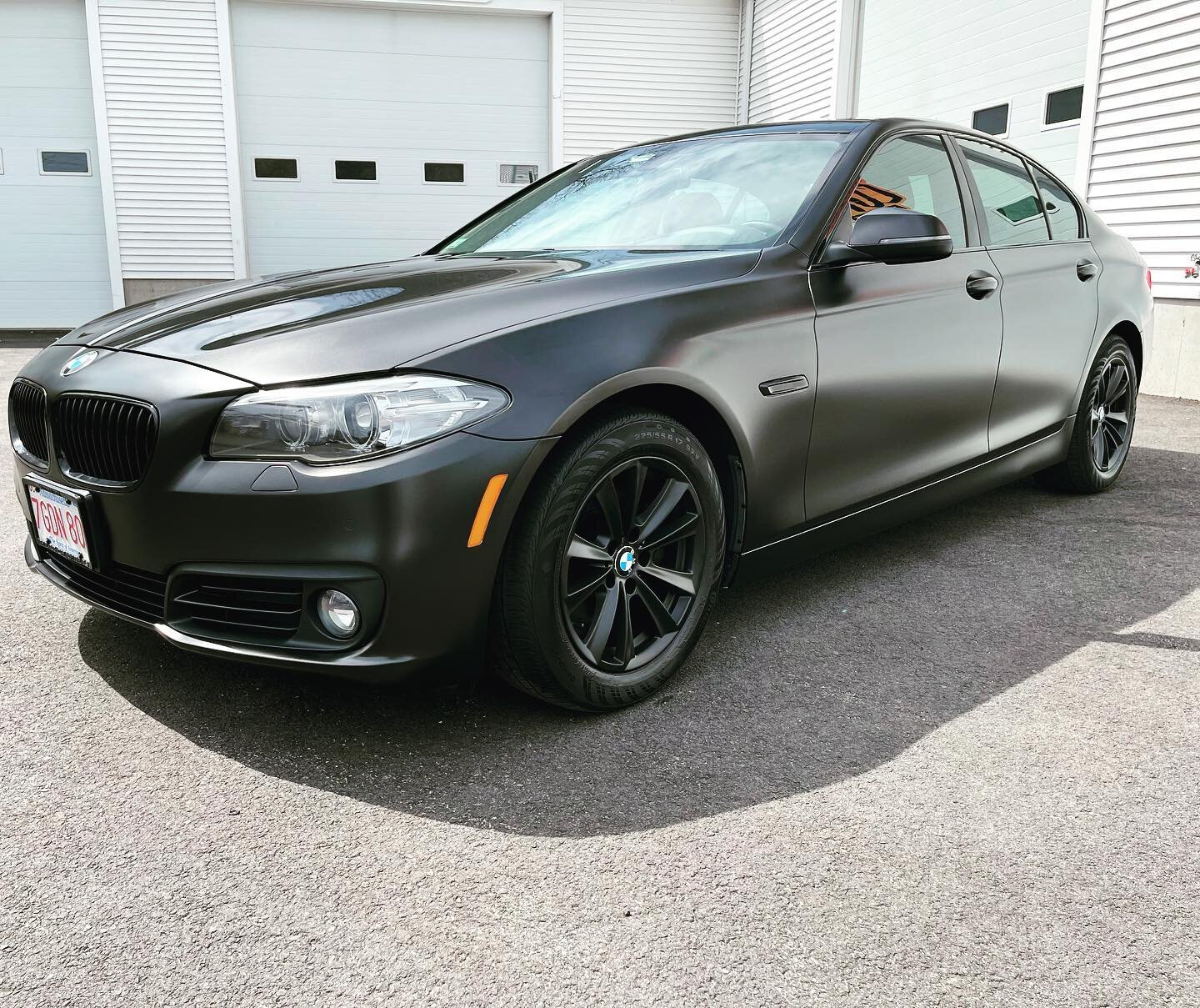 BMW 528i- TECKWRAP MATTE COAL BLACK W/ TECKWRAP GLOSS BLACK ROOF, HOOD INLAY, REAR BUMPER INLAYS, DOOR HANDLES AND FULL CHROME DELETE- CUSTOM BLACK OEM WHEELS @teckwrap #bmwwrap #teckwrap #bmwwrap #bmw #bmw528i #mattewrap #vehiclewraps #colorchange #