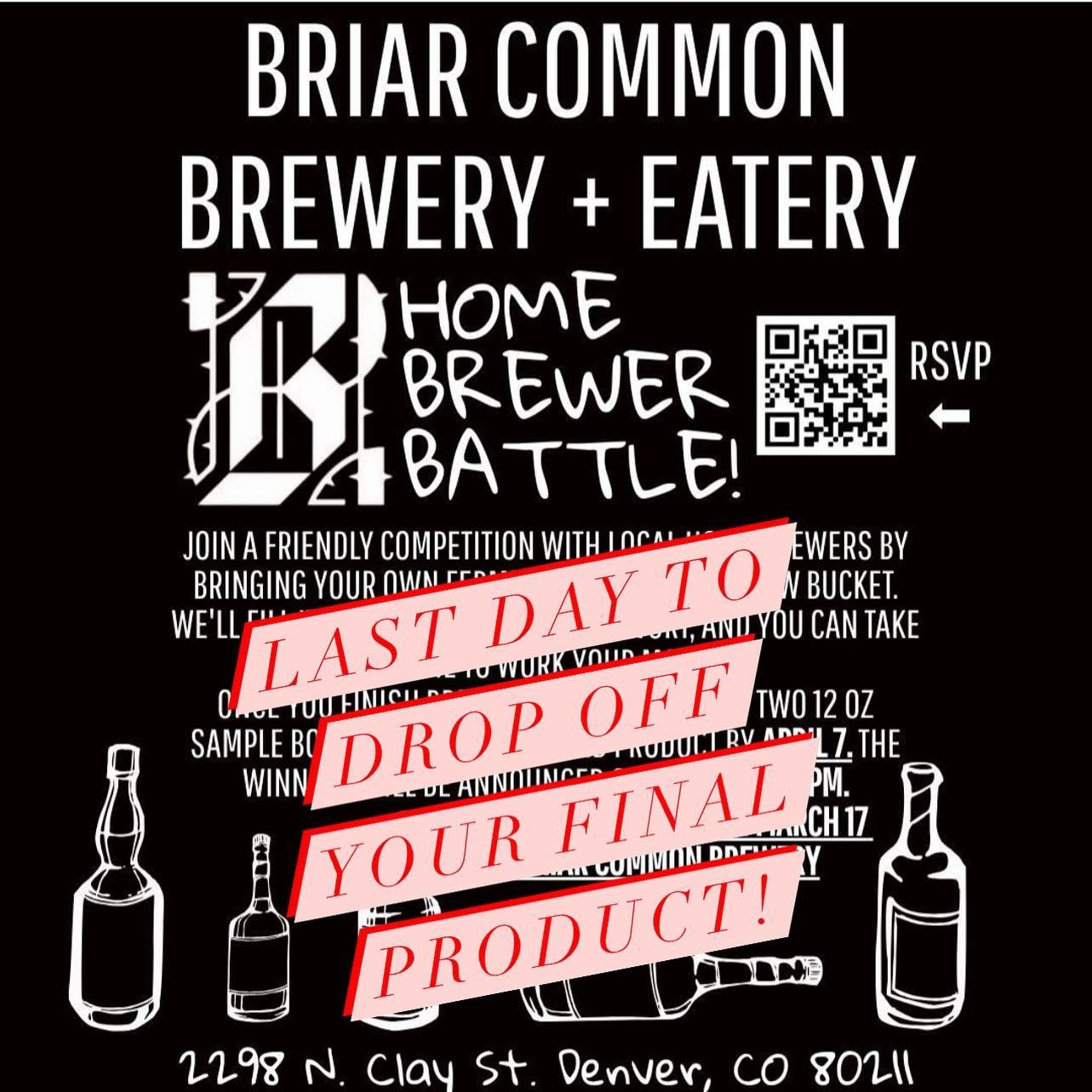 If you participated in the BRIAR COMMON Home Brewer Battle, make sure to drop off your final product. The winners will be announced on Wednesday, April 10th.
.
.
#notyouraveragebrewery #briarbrewerbattle #homebrewerbattle #nyab