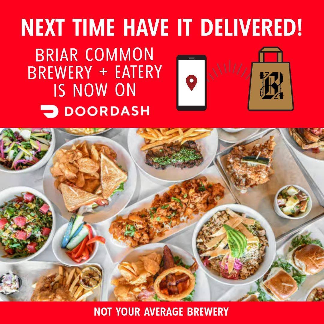 It's cold out there!🥶
Get your Briar Common Brewery favorites delivered right to your doorstep with DoorDash! Enjoy the convenience of having our excellent dishes brought directly to your home or office so you can relax and savor every bite without 