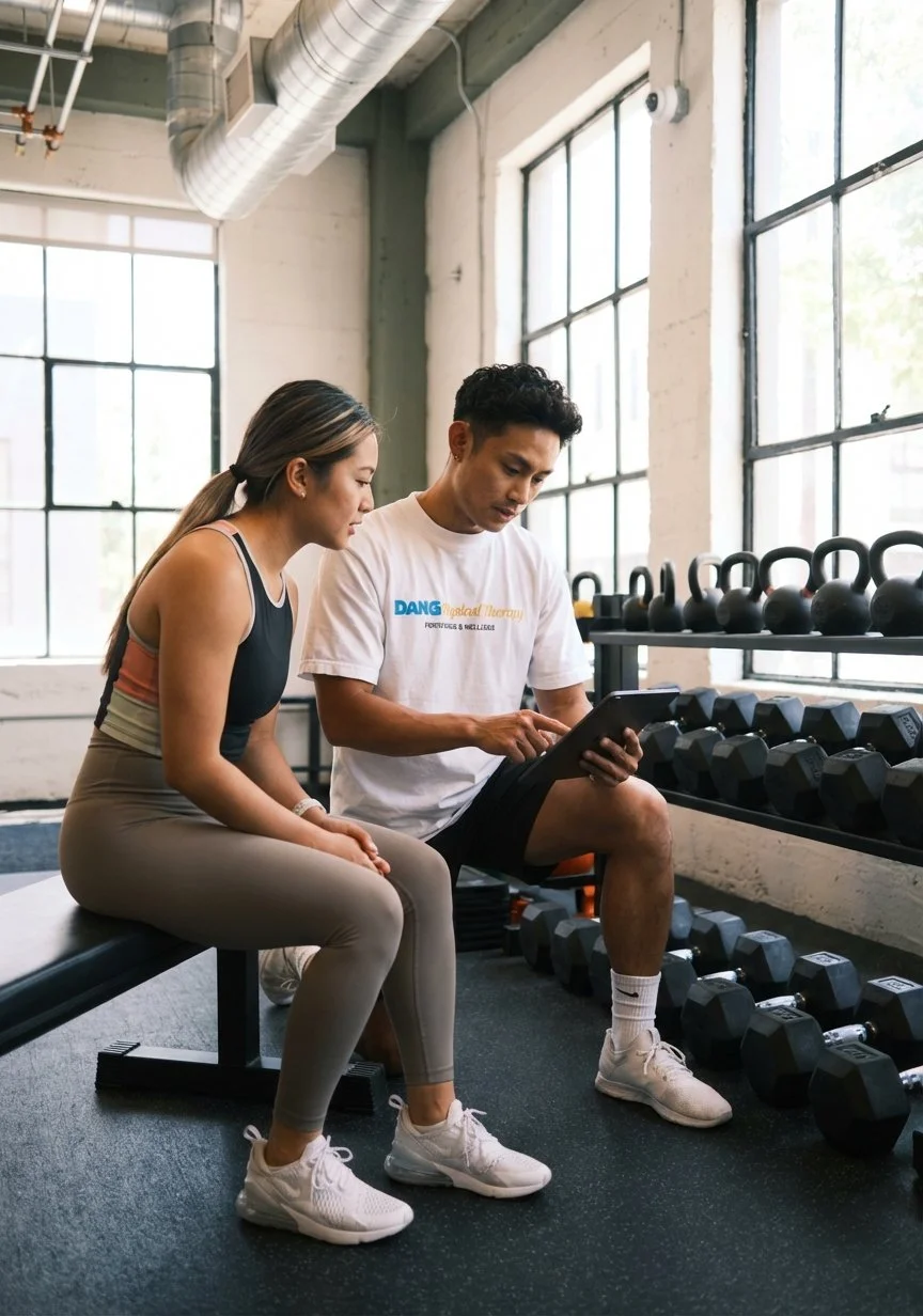 Patient working with a provider at a performance physical therapy clinic in Los Angeles