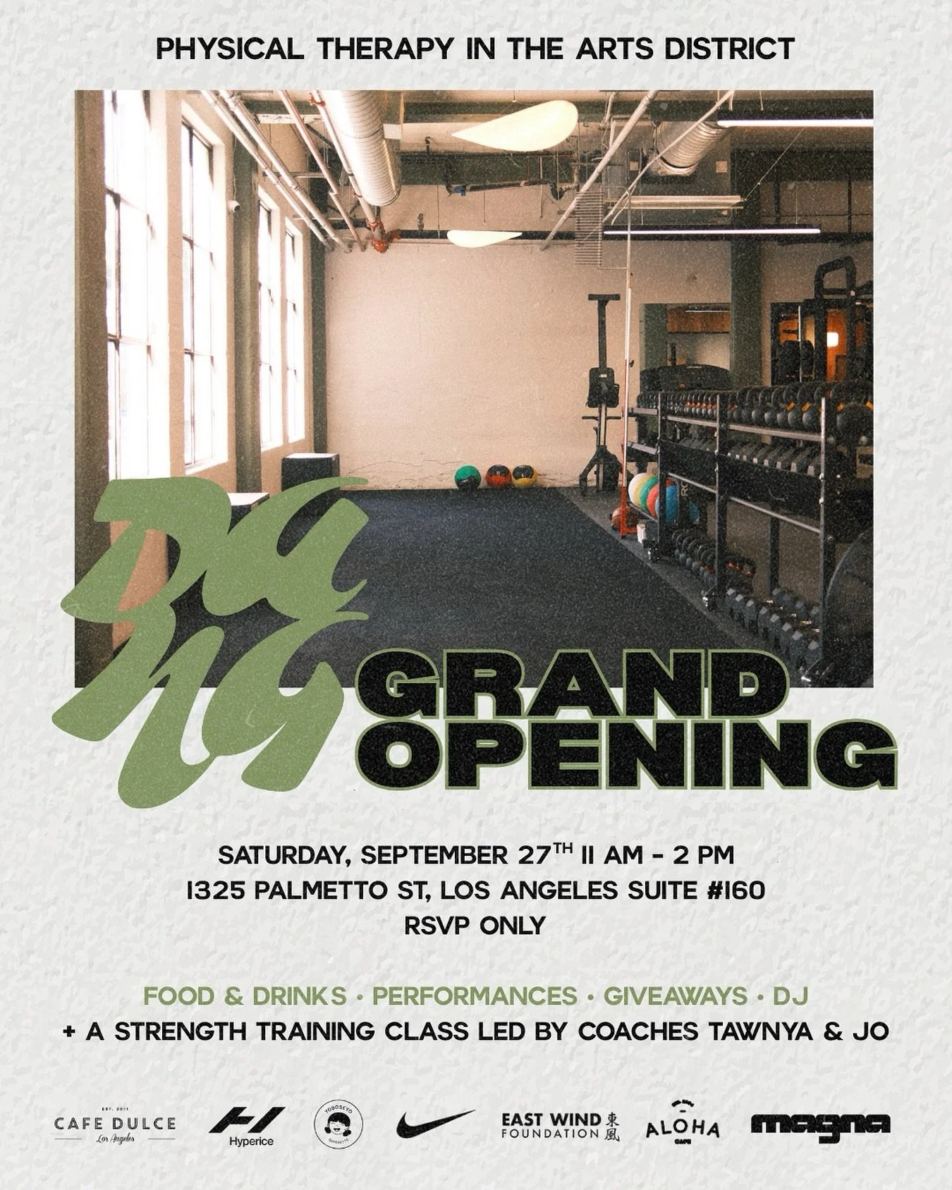 Come join Dang PT to celebrate our grand opening

RSVP ONLY - partiful link in bio
SEPT 27 - SATURDAY

Schedule: 
10:00am Strength Training Class by @readysetjo.fit &amp; @tawnyaknguyen - AT CAPACITY

11:00am Grand Opening Ceremony with @eastwindlion