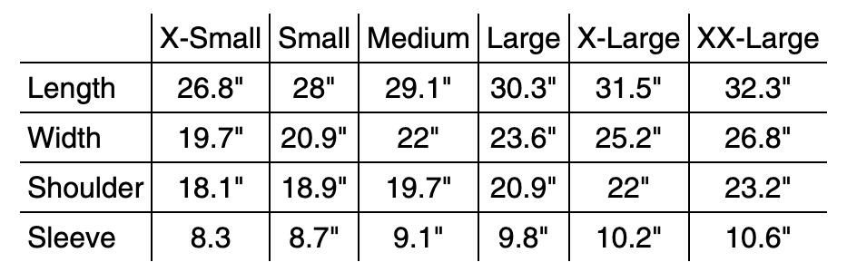 Sizing Chart