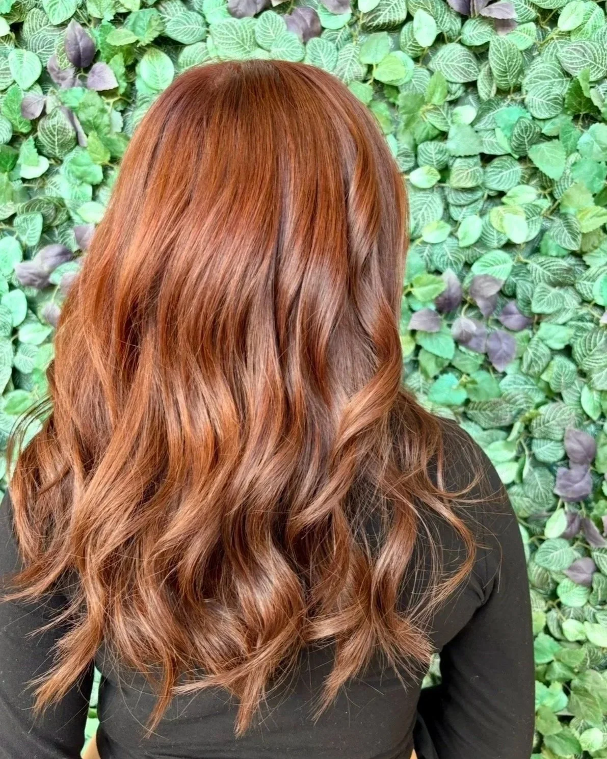 Rich reddish-copper hair color, by a Berenices colorist in Denver