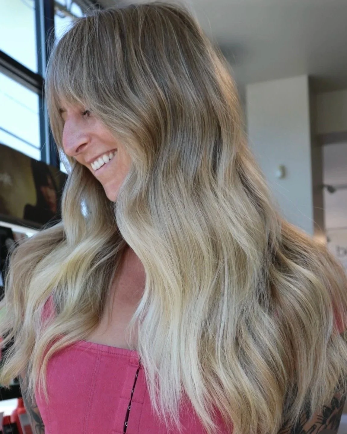 Shadow root balayage highlights with softly blended color, Berenices Denver