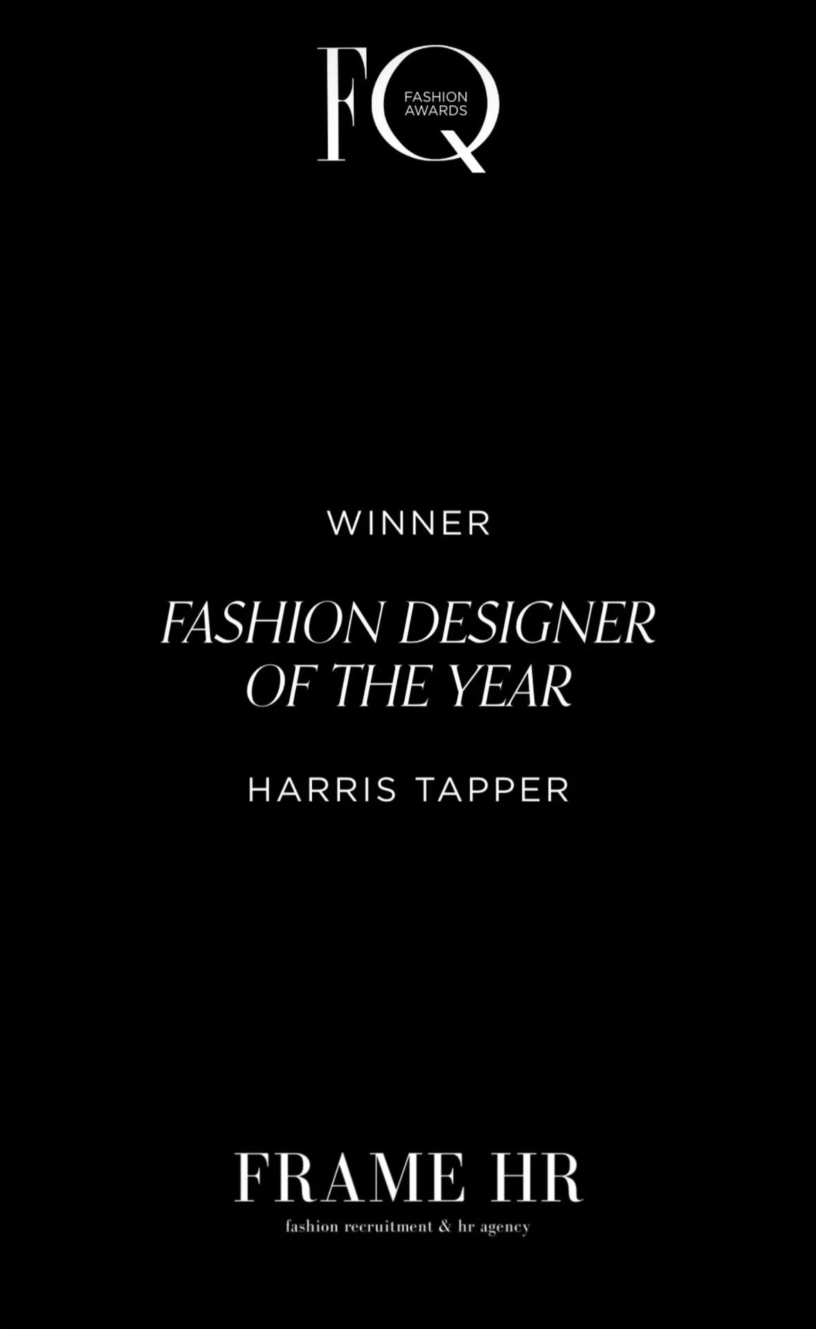 FQ Awards 2026: Harris Tapper Named Designer of the Year
