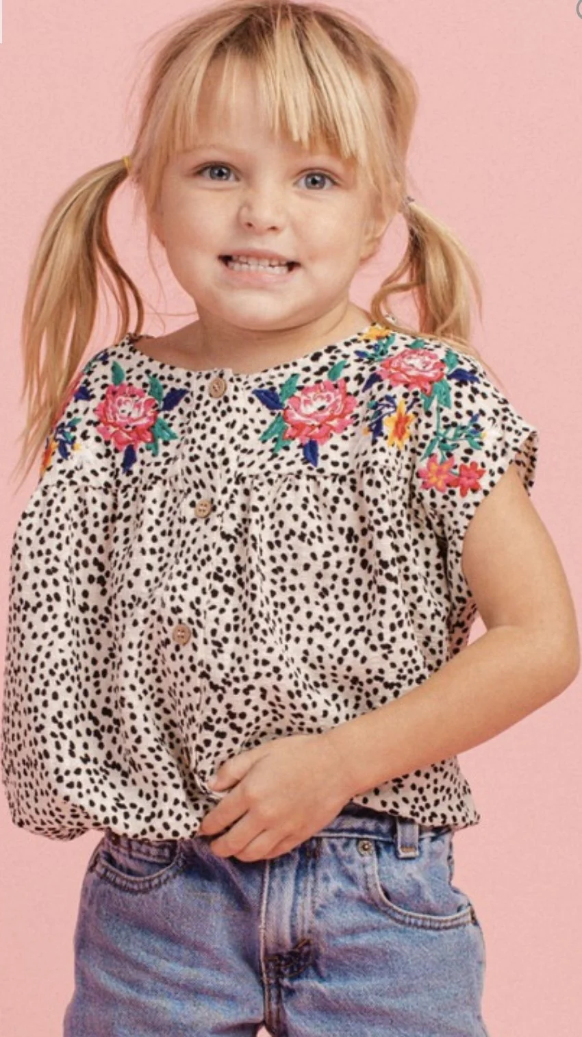 Oddi Floral Print Ditzy Printed Open Blouse