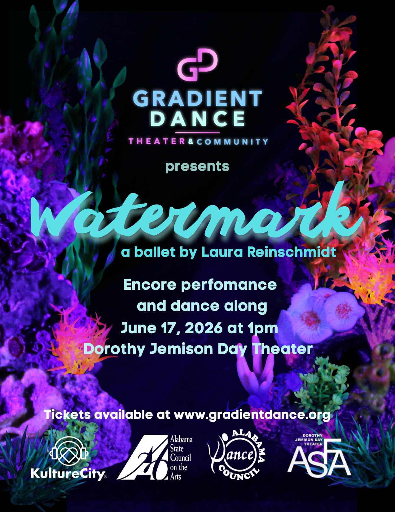 Gradient Dance Theater presents Watermark, a ballet performance by Laura Reinschmidt at Dorthy Jemson Day Theater Birmingham Alabama, June 17 2026