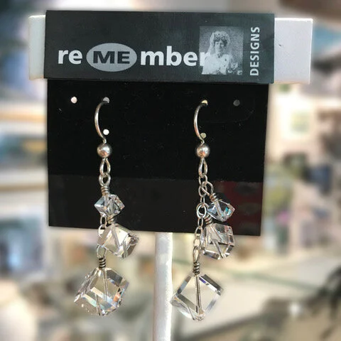 Swarovski Crystal & Sterling Silver Earrings 