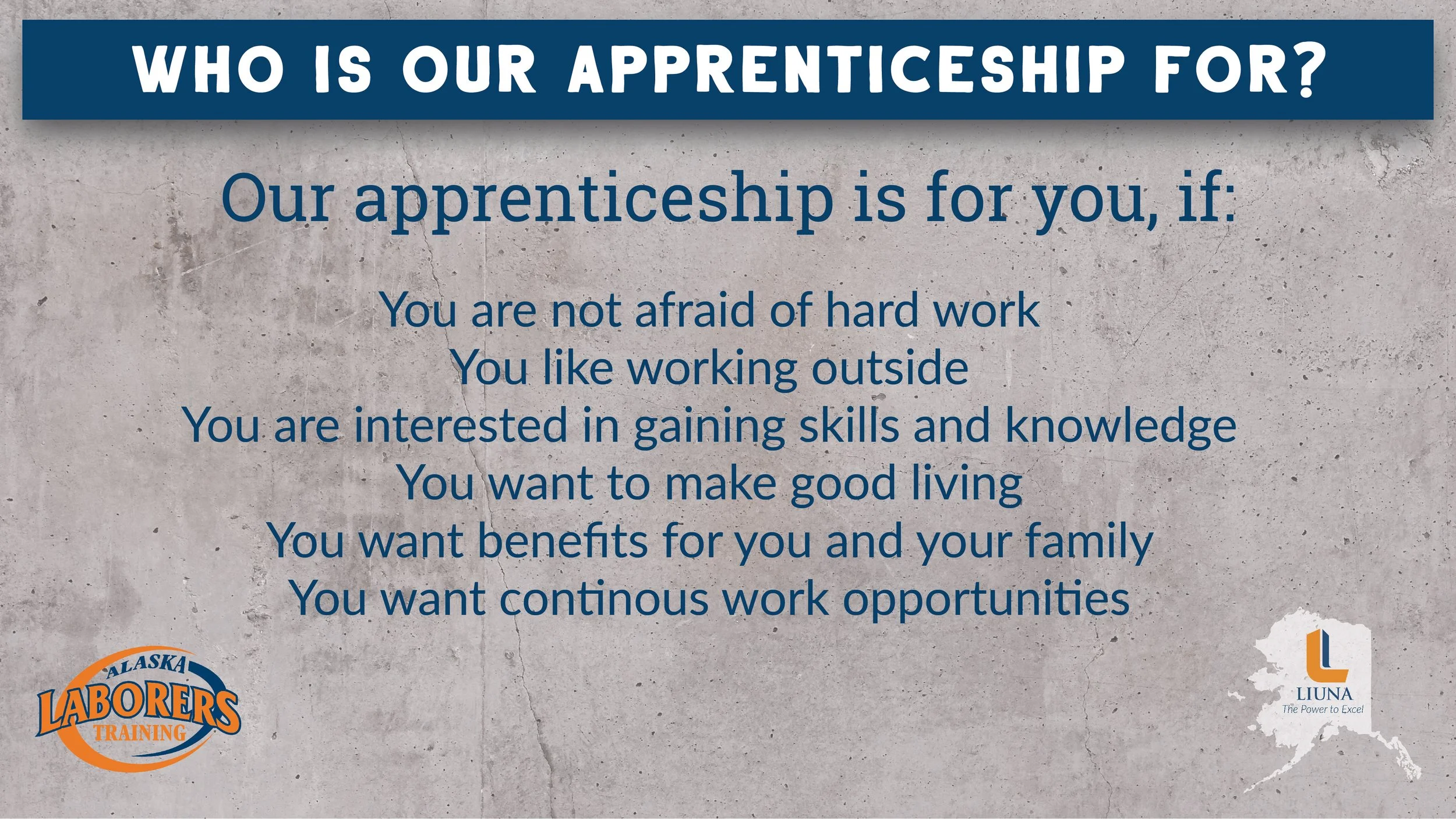 Apprenticeship Presentation — Alaska Laborers Training School