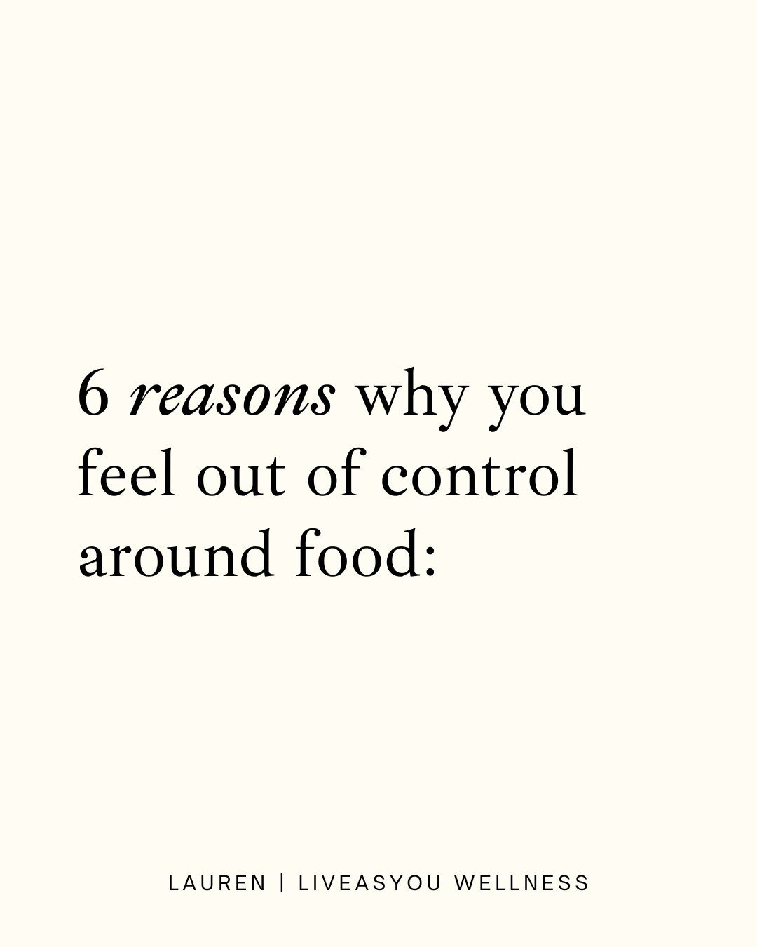the main tenants of food freedom are releasing judgment and expectation around what, when, and how much you eat. it's not about being &quot;in control.&quot;

the more you try and gain &quot;control&quot; around food, the less likely you are to feel 