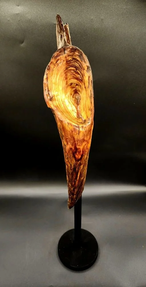 Glowing wood sculpture