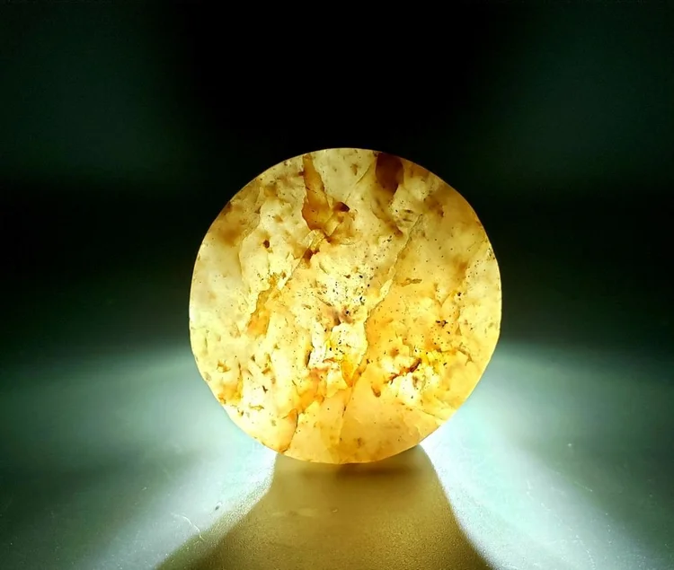 Backlit amber stone