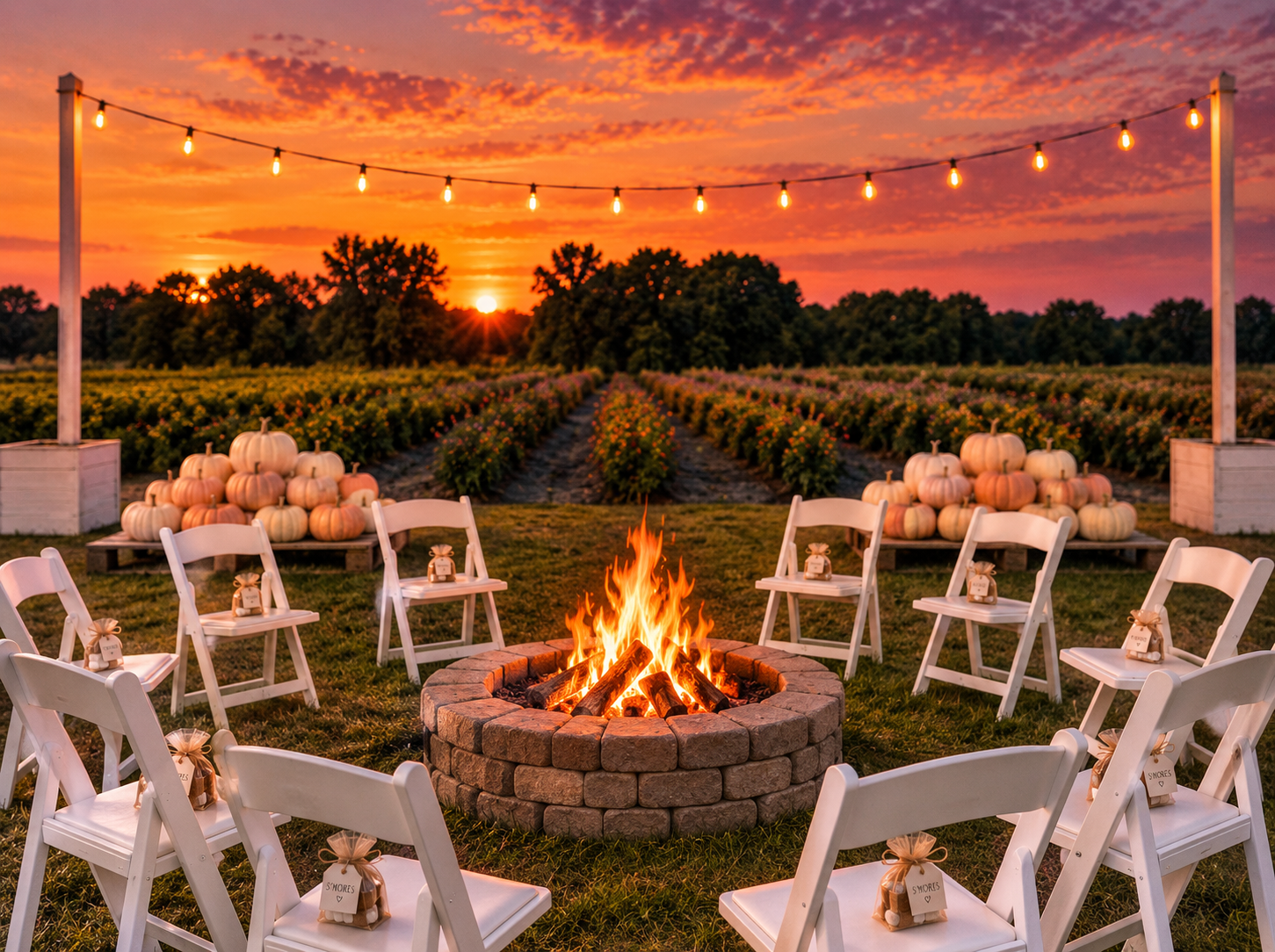 Bonfire and S'mores On The Farm