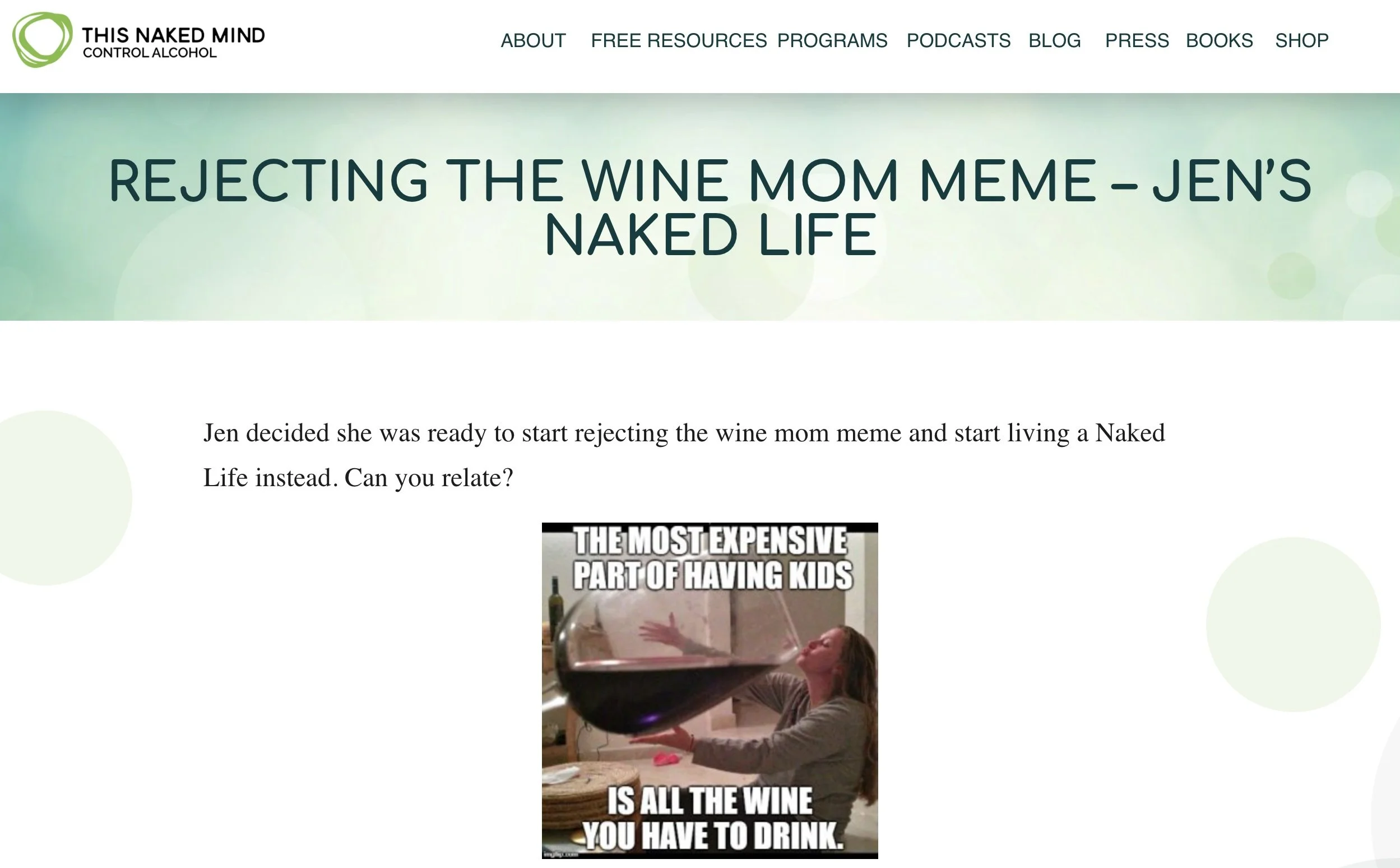 This Naked Mind Article, 2018