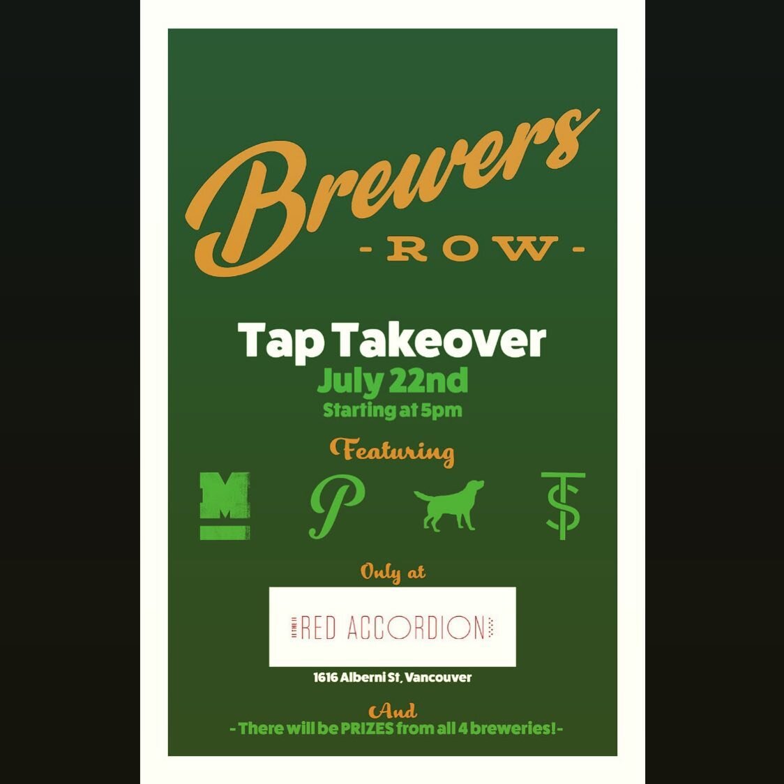 Did someone say tap takeover? Do you even remember those? We couldn&rsquo;t be more excited to bring Port Moody&rsquo;s Brewer&rsquo;s Row line up to you. This Thursday the 22nd, the beers start flowing at 5pm. Some smaller tables are still available