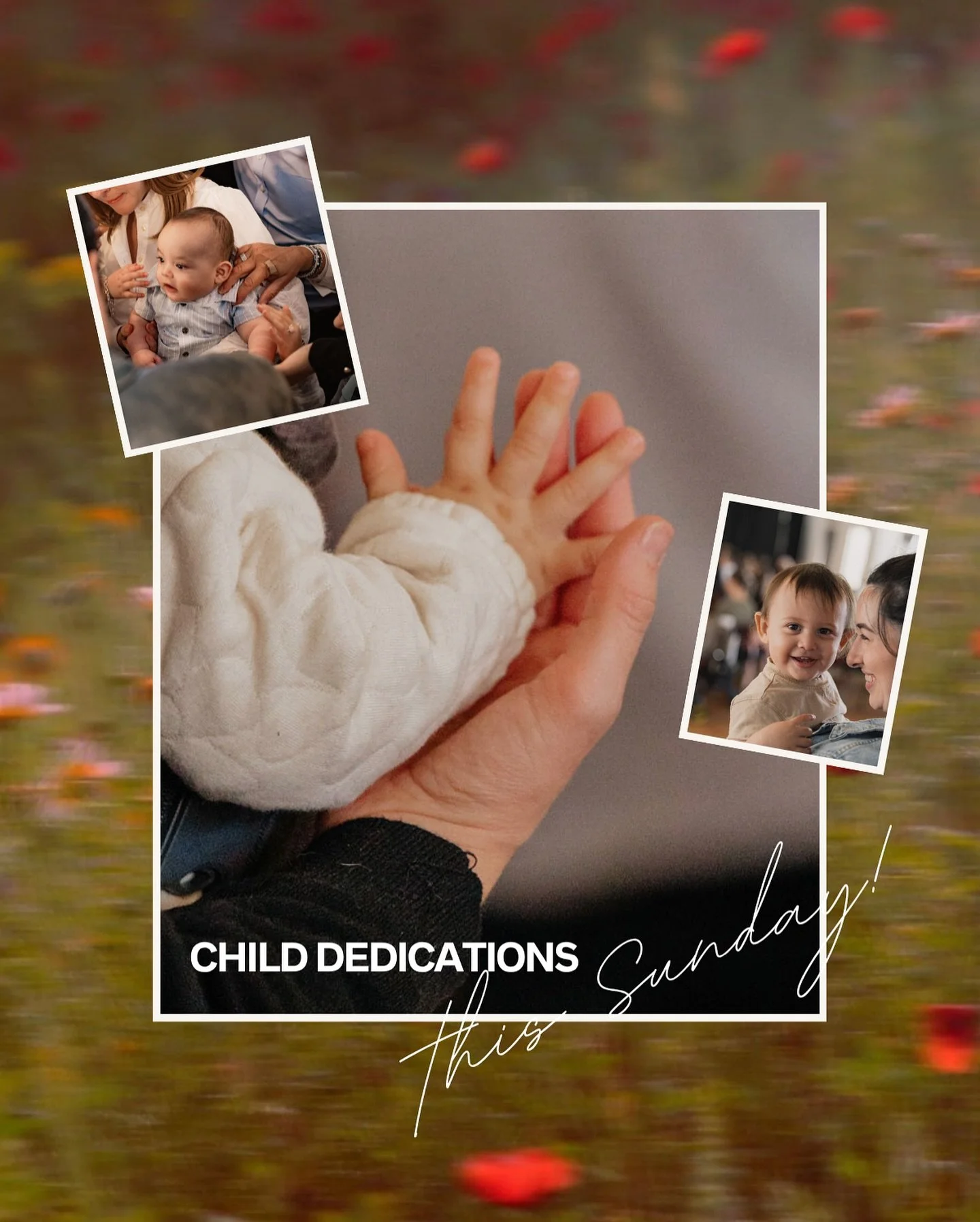 This Sunday is our Child Dedication service! ❣️

It is a time for families to commit to raising their children in the way of Jesus &amp; for our church family to come alongside them in love, prayer, and support. 

We invite everyone to join in celebr