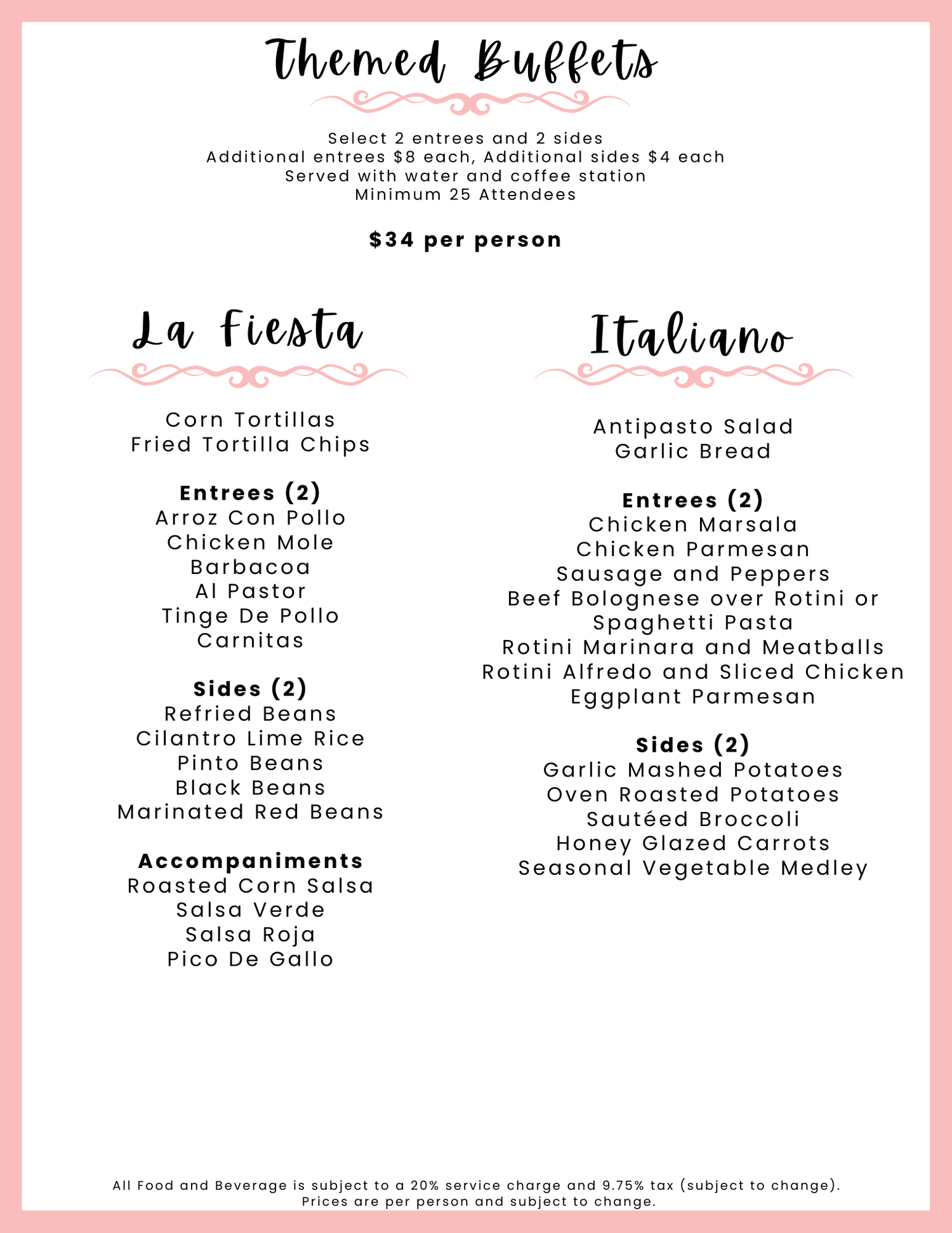 Catering Menus — Posh Banquets & Event Center