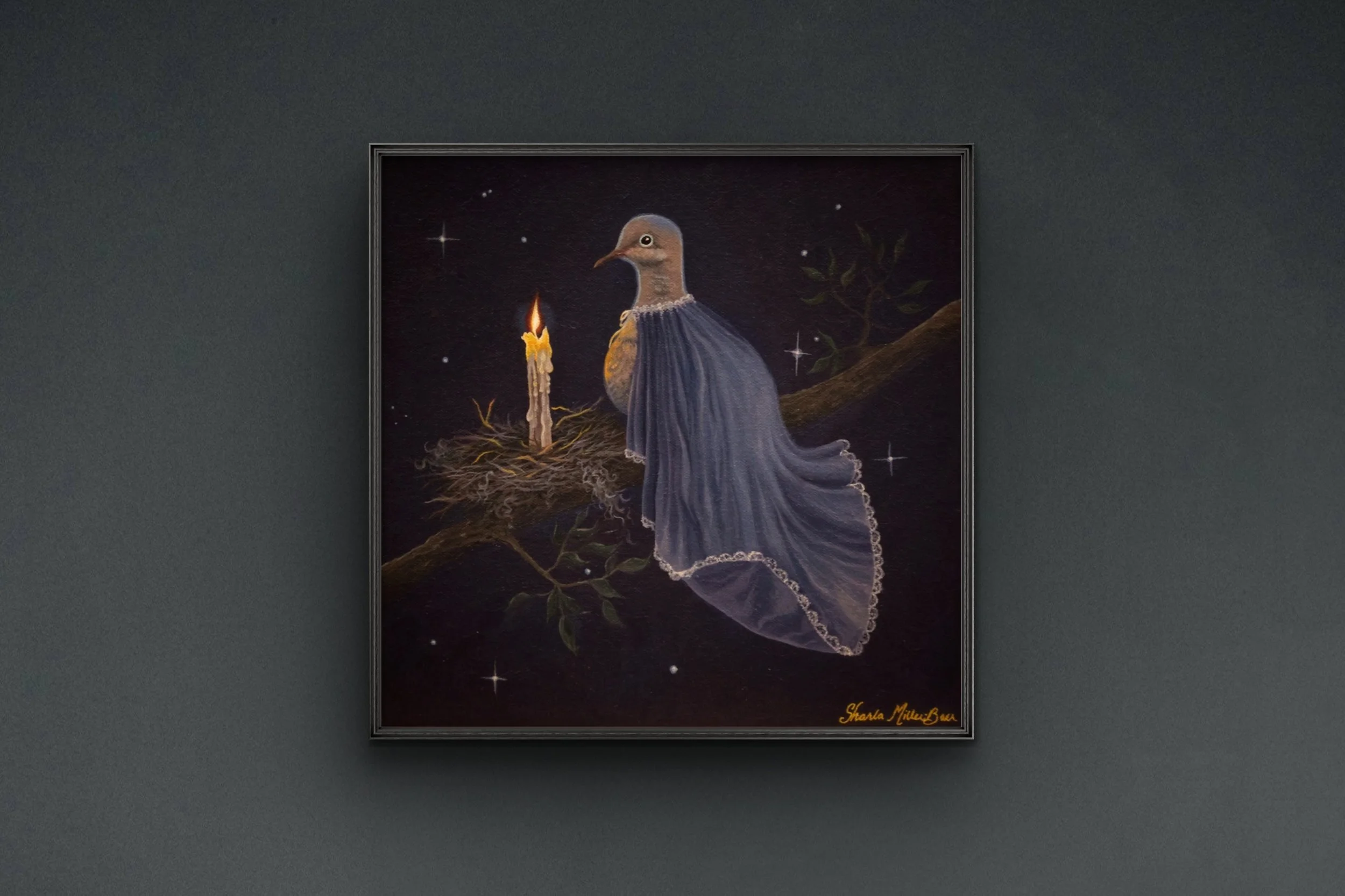 "The Insanity of Hope," by Sharla Miller-Baer, 2026; Acrylic on Canvas, 10x10 