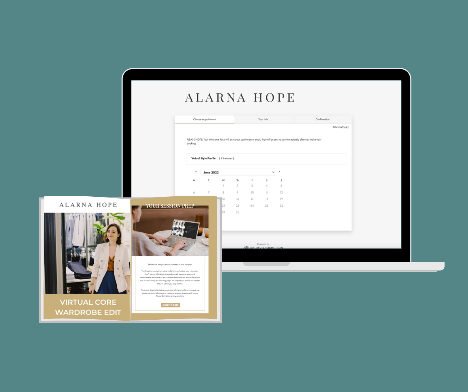 Virtual stylist core wardrobe edit booking platform