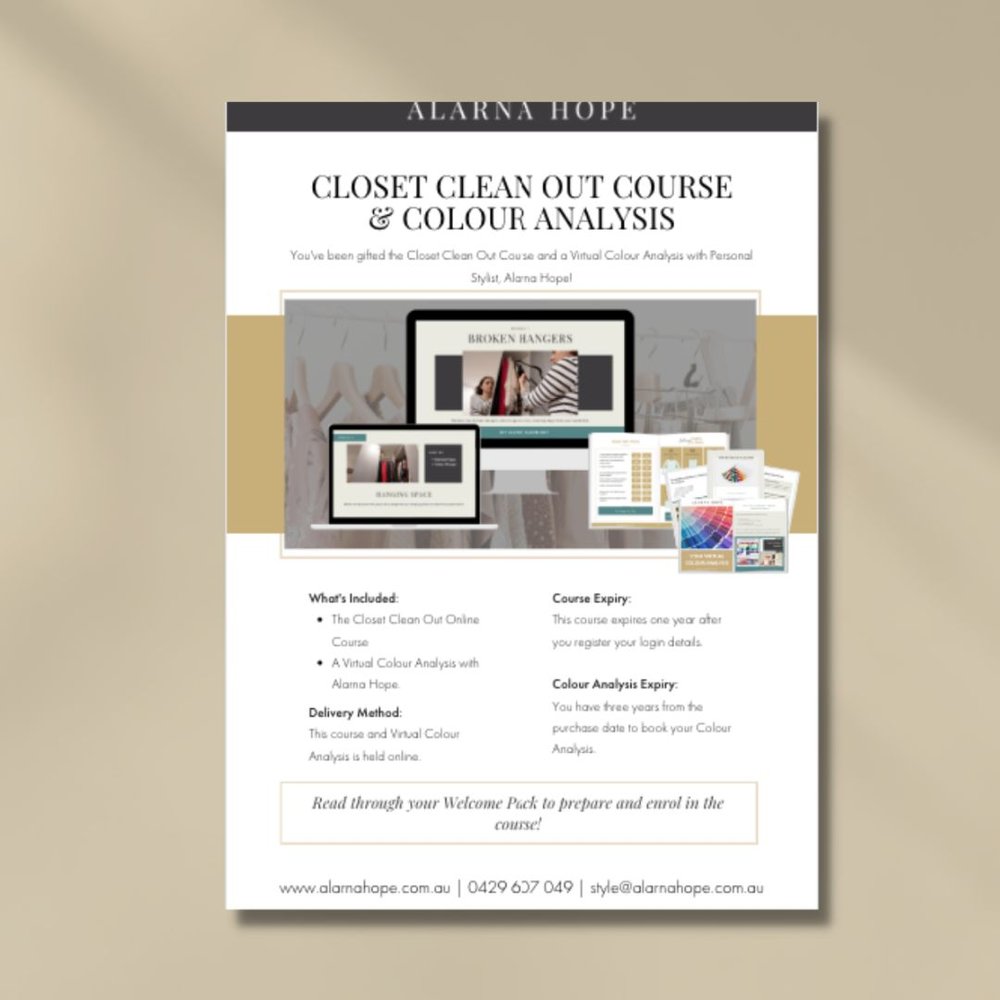 Women's Colour Analysis & Closet Clean Out Course Voucher