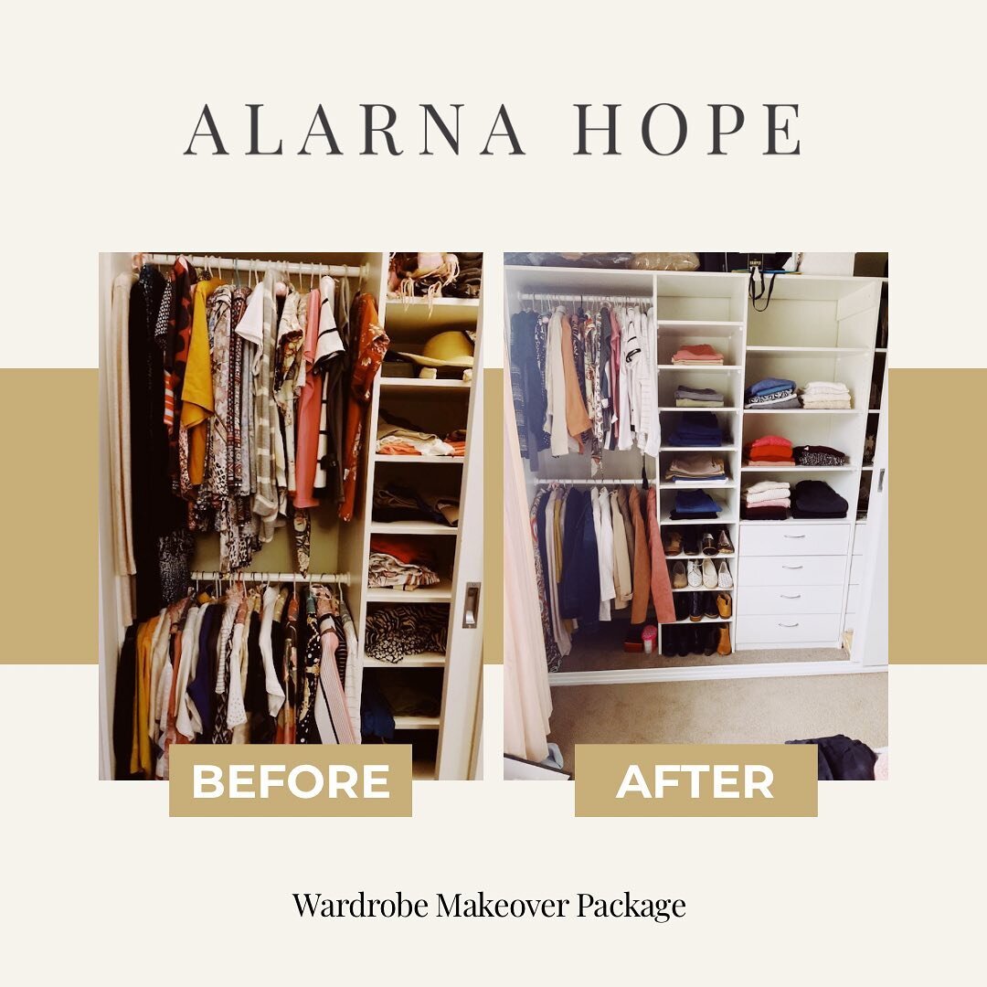 A recent Wardrobe Makeover with satisfying results. 
&bull;
This client had an eye for finding the right colours for herself, but over time had just accumulated too much which stopped her from finding what she needed and making different outfits from