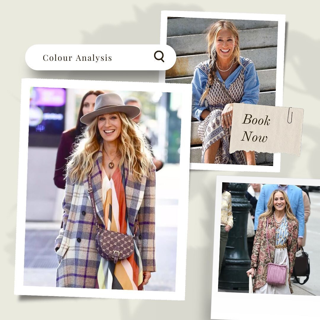 Do you notice yourself look at SJP&rsquo;s face in these photos, more than her outfit? It&rsquo;s because she&rsquo;s wearing colours that complement her. You can find colours that make you stand out more than your clothes with a personal colour anal