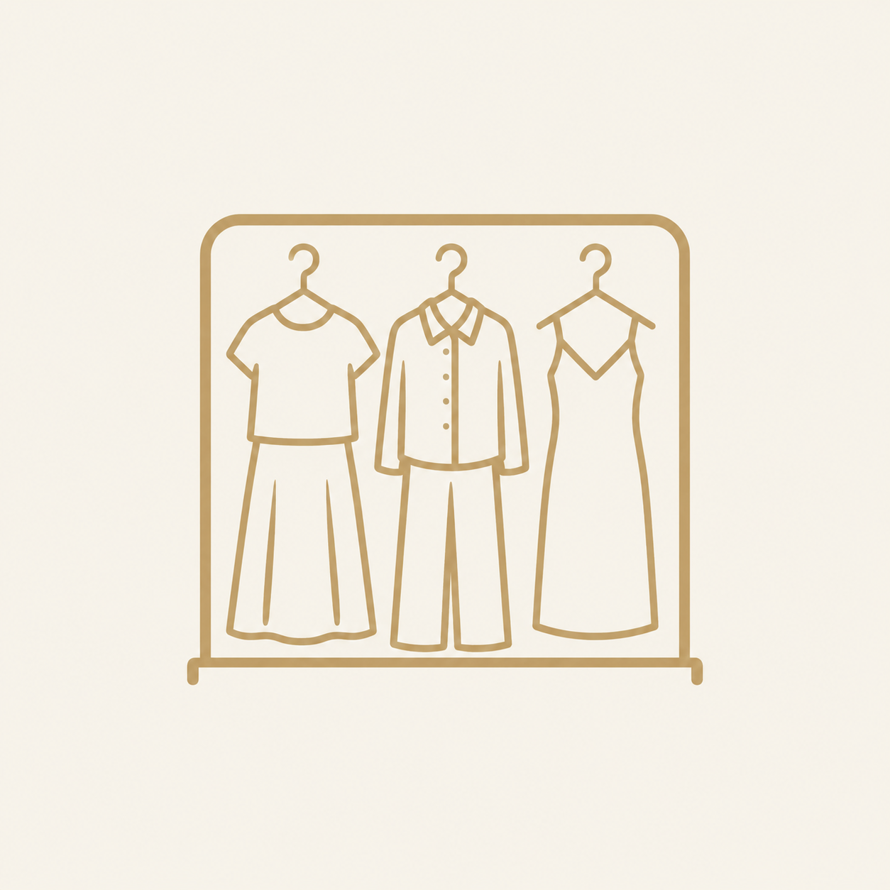 Wardrobe icon representing building a cohesive wardrobe with outfits that work together.