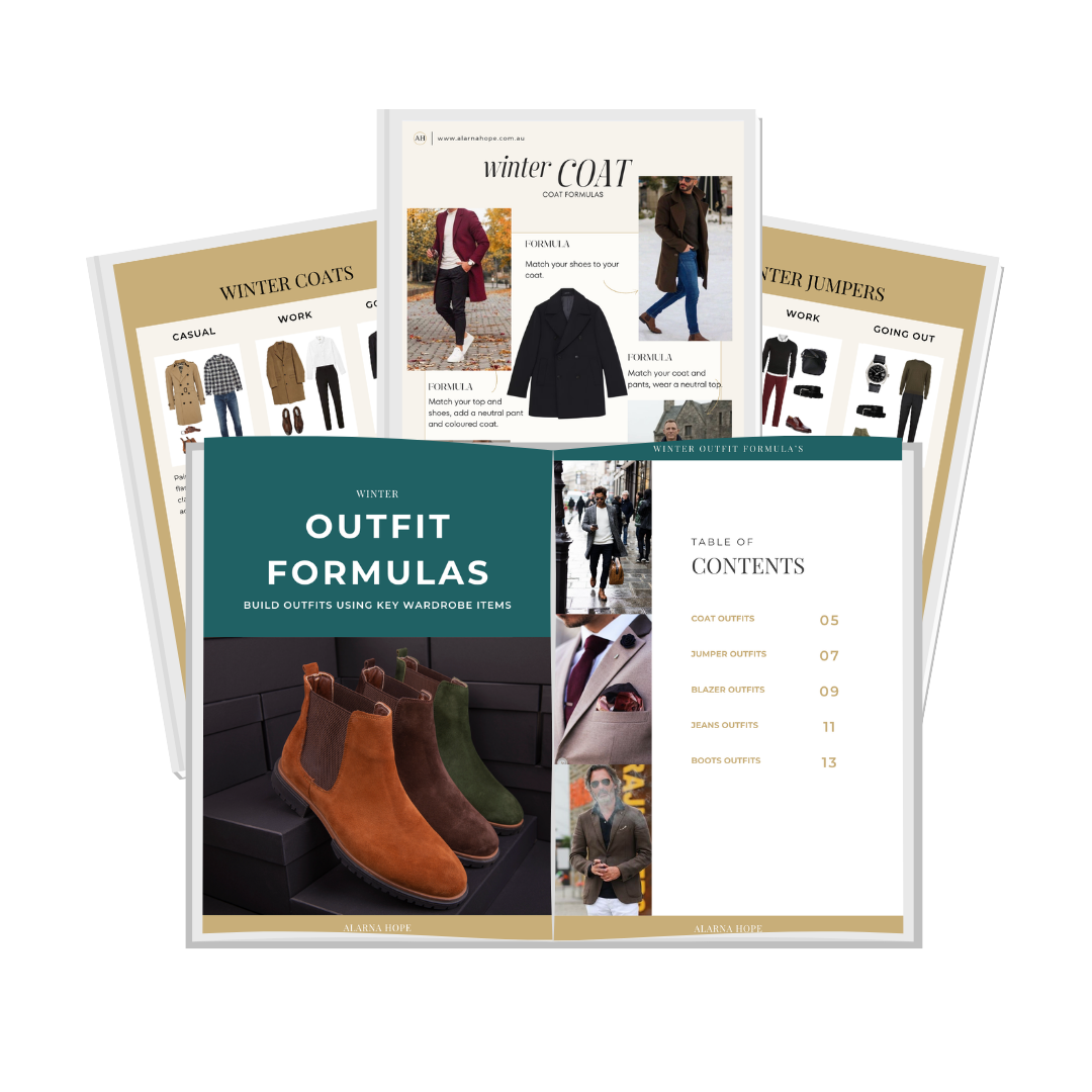 Men's Outfit Styling Guide shown in a booklet