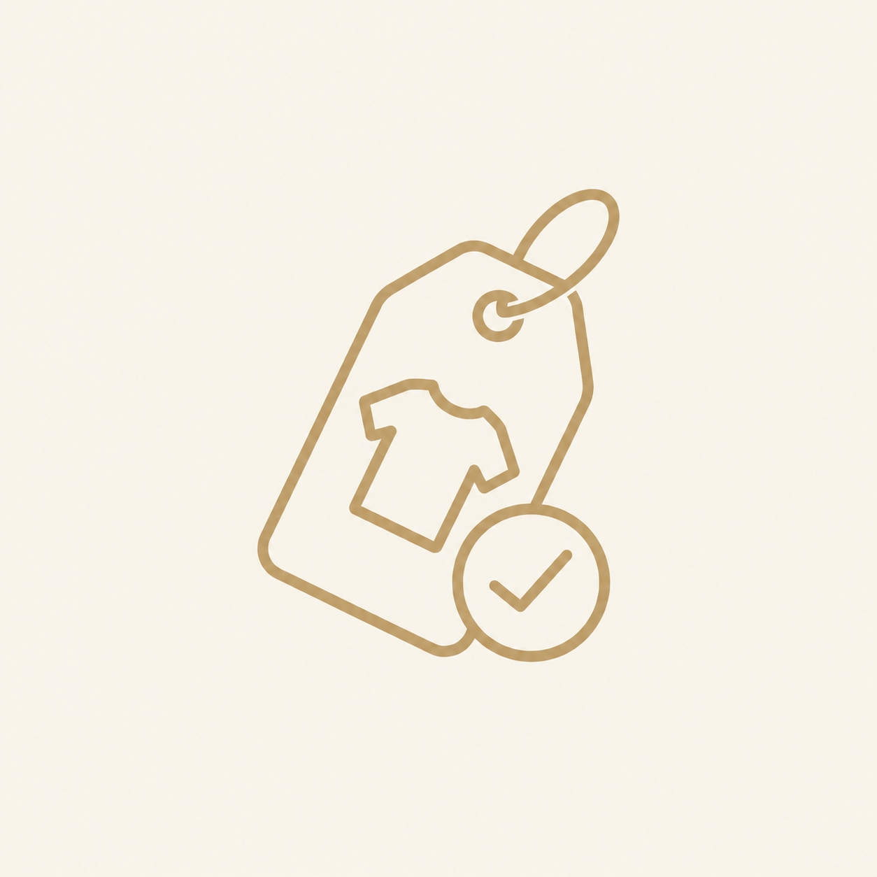Clothing tag icon representing choosing pieces that suit your style and budget.