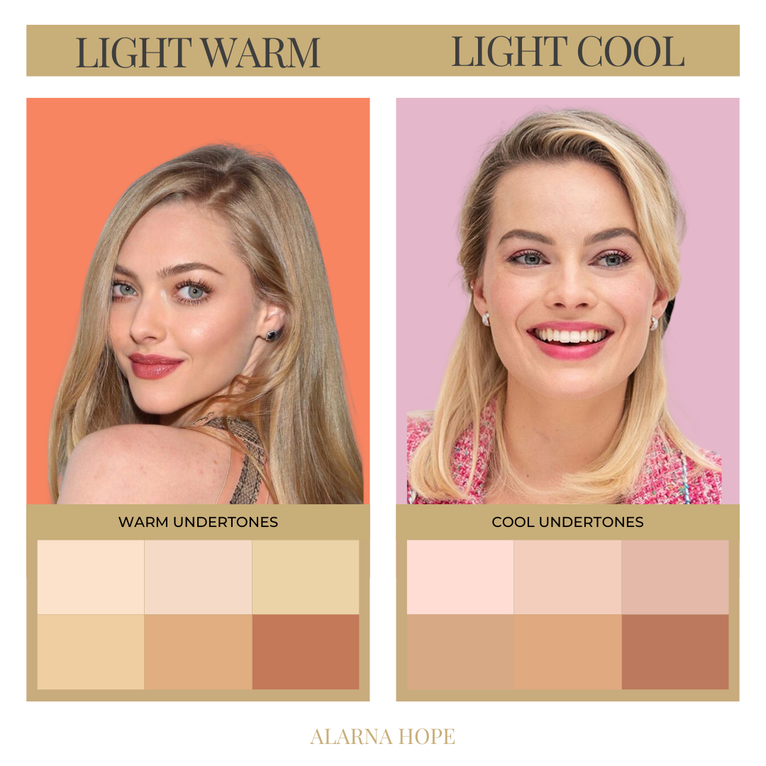 Amanda Seyfried vs Margot Robbie in colour analysis for light seasons