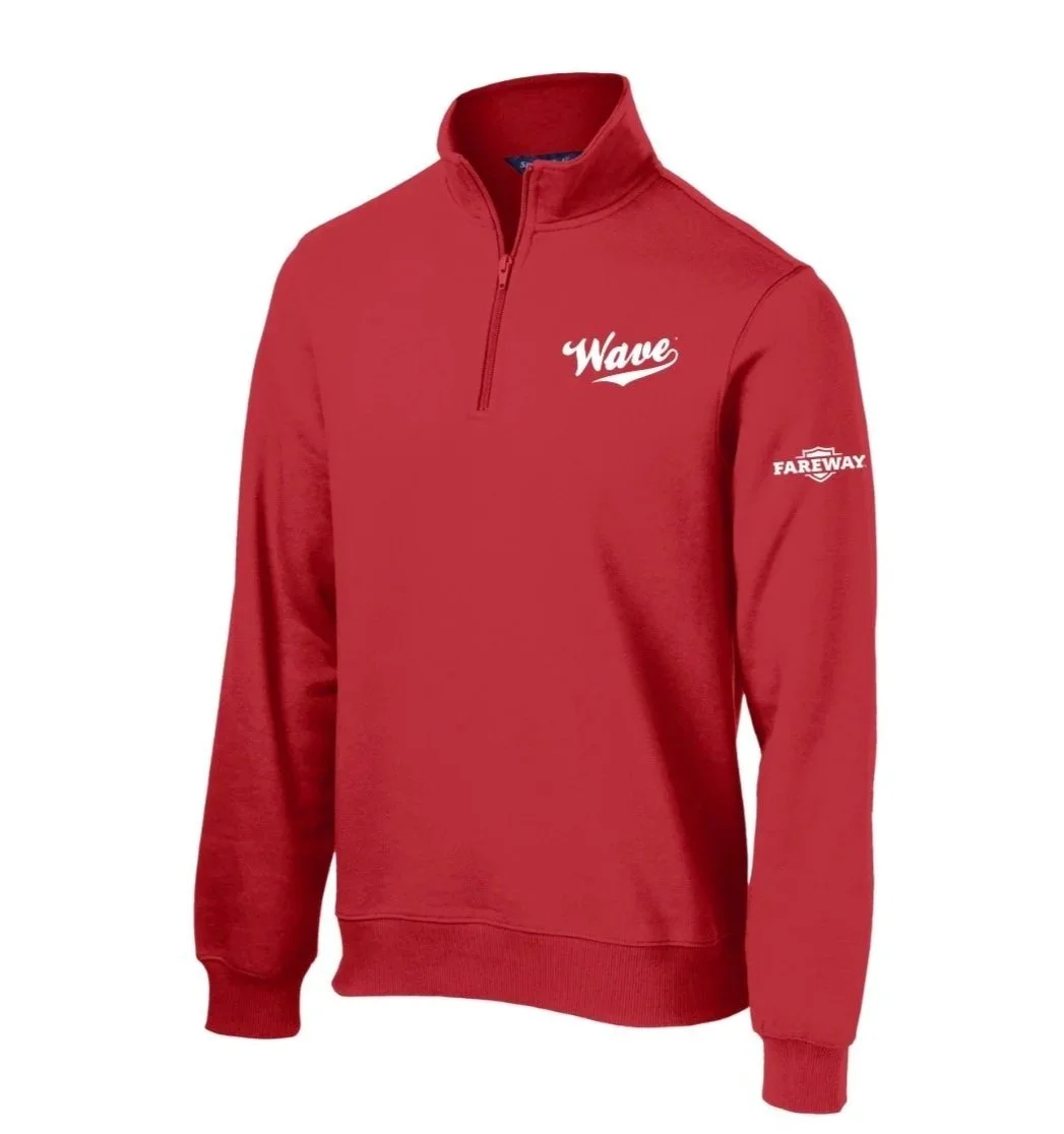Red and White Quarter-Zip