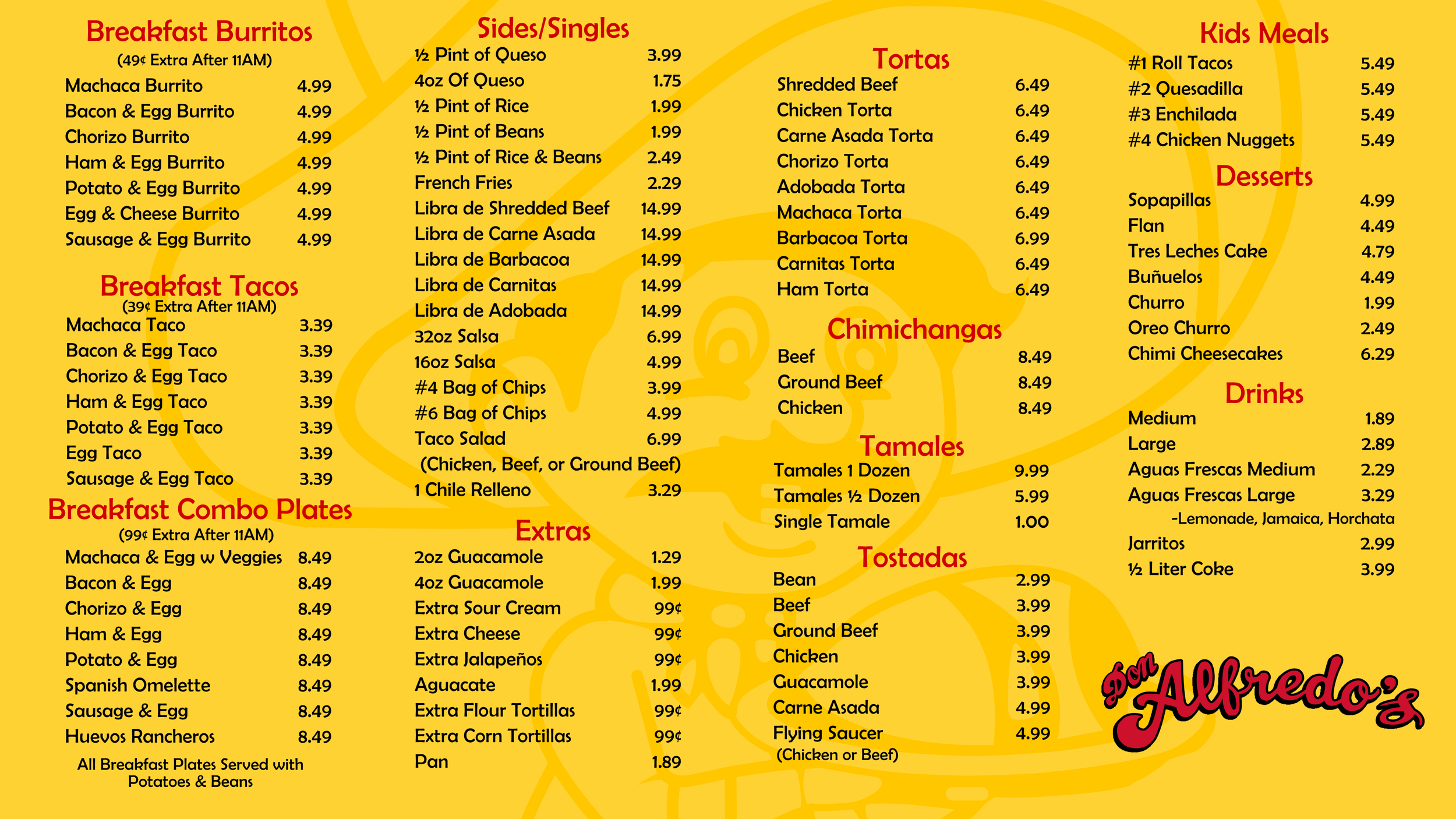 Menu — Don Alfredo’s